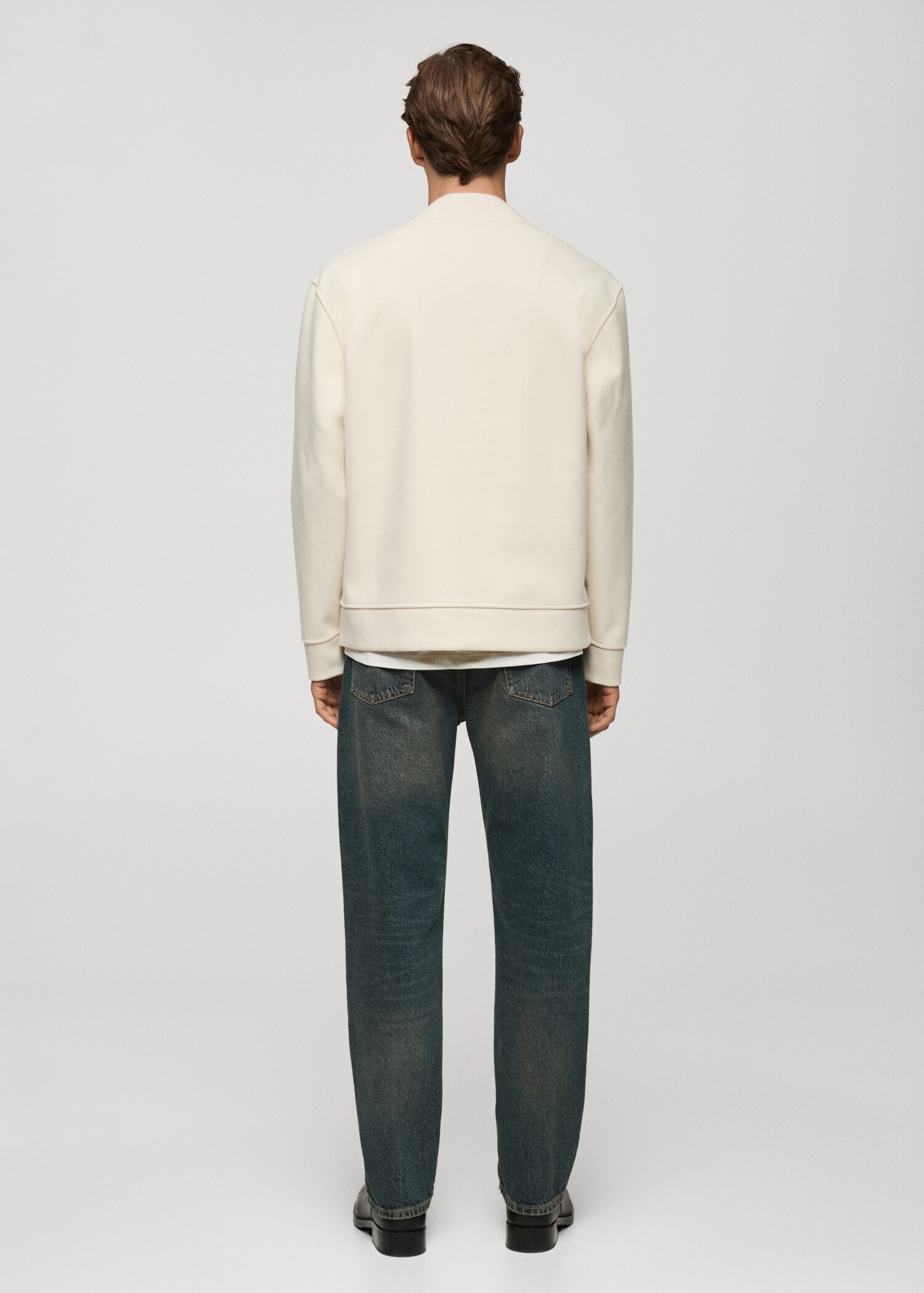 Relaxed fit flannel cardigan - Reverse of the article