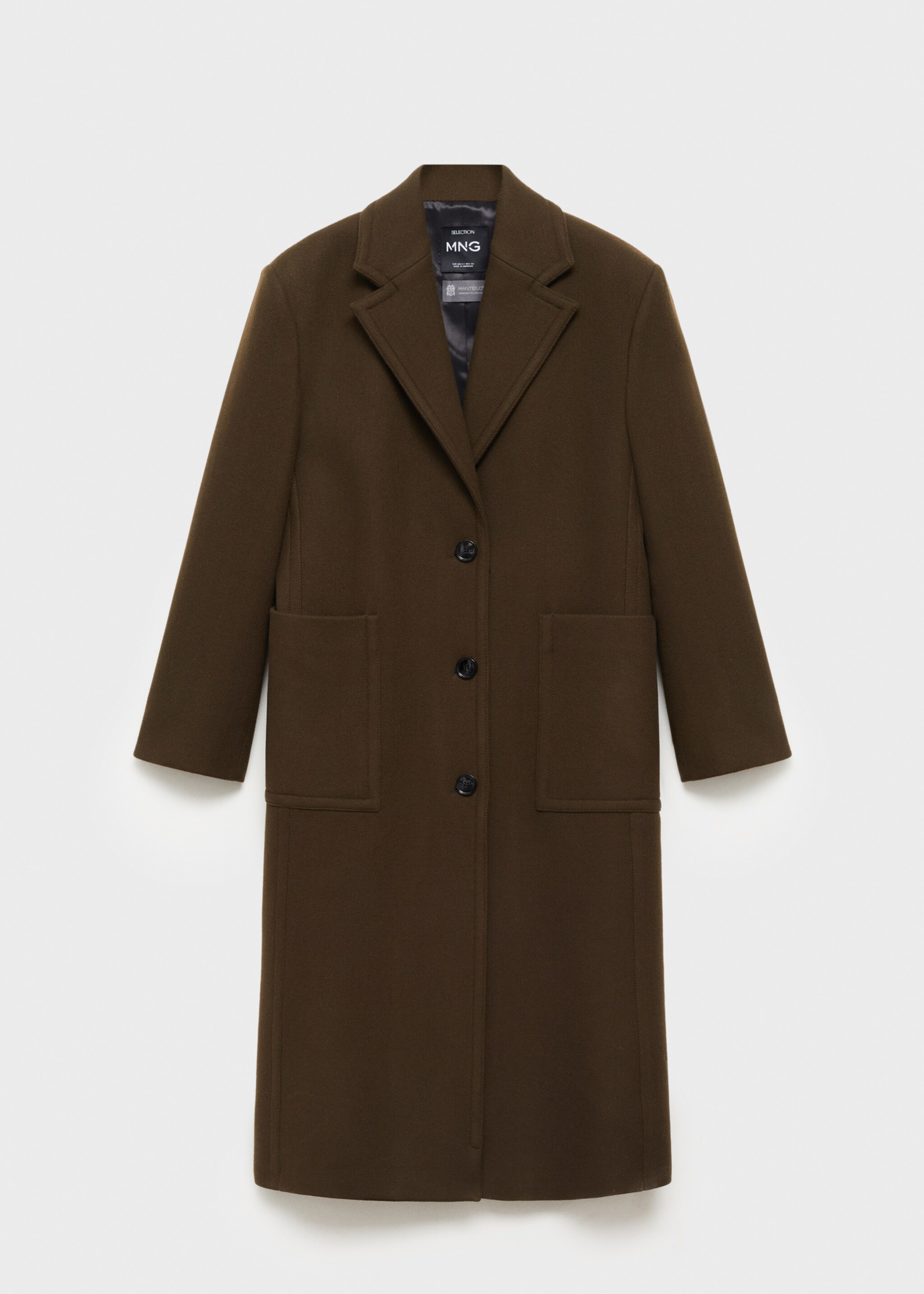 Virgin wool coat with pockets - Article without model