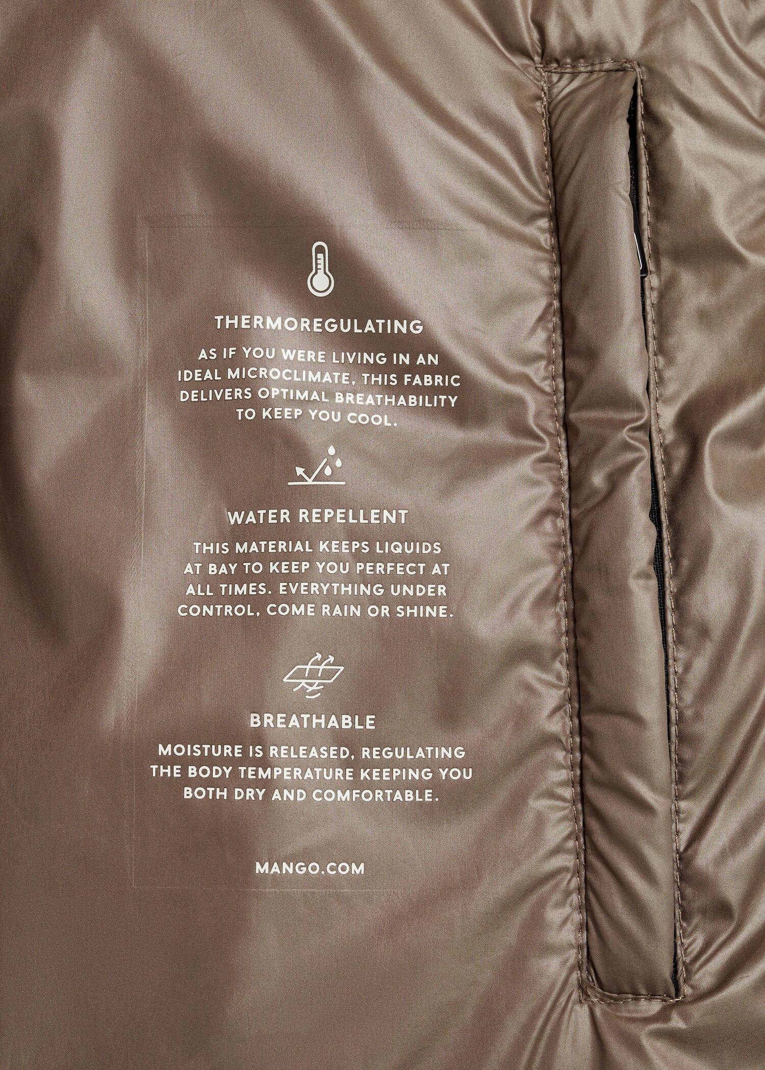 Water-repellent quilted coat - Details of the article 0