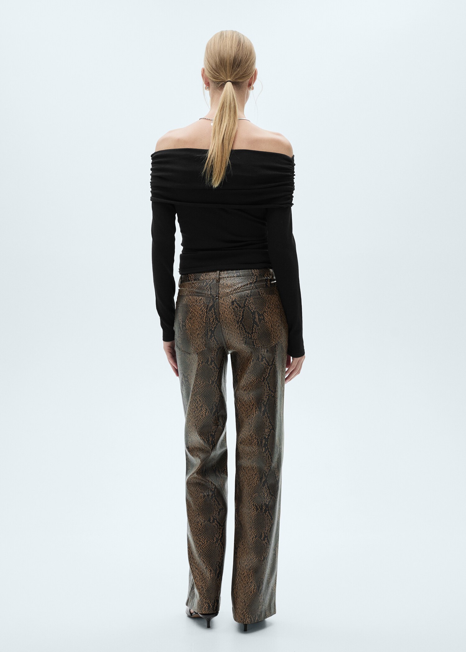 Pantalon simili-cuir imprimé animal - Verso de l’article