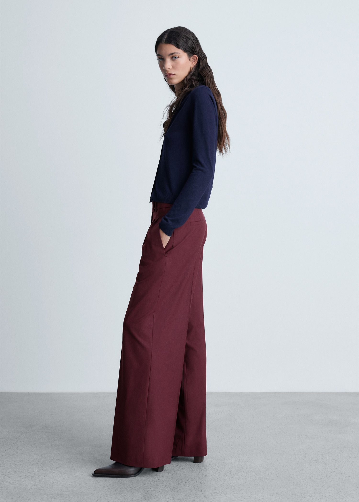 Wideleg pleated wool trousers - Details of the article 2