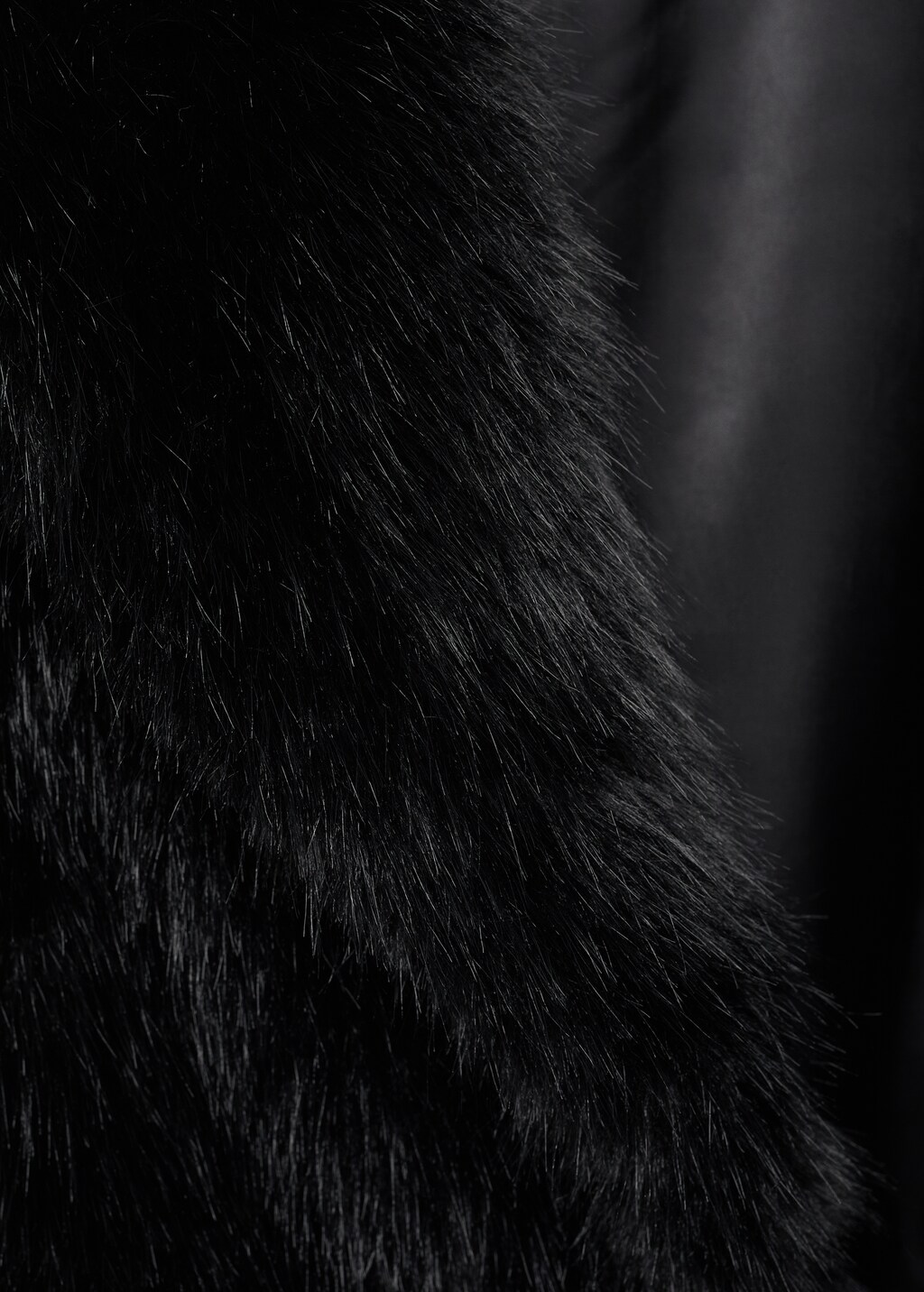 Fur Effect Lapel Coat