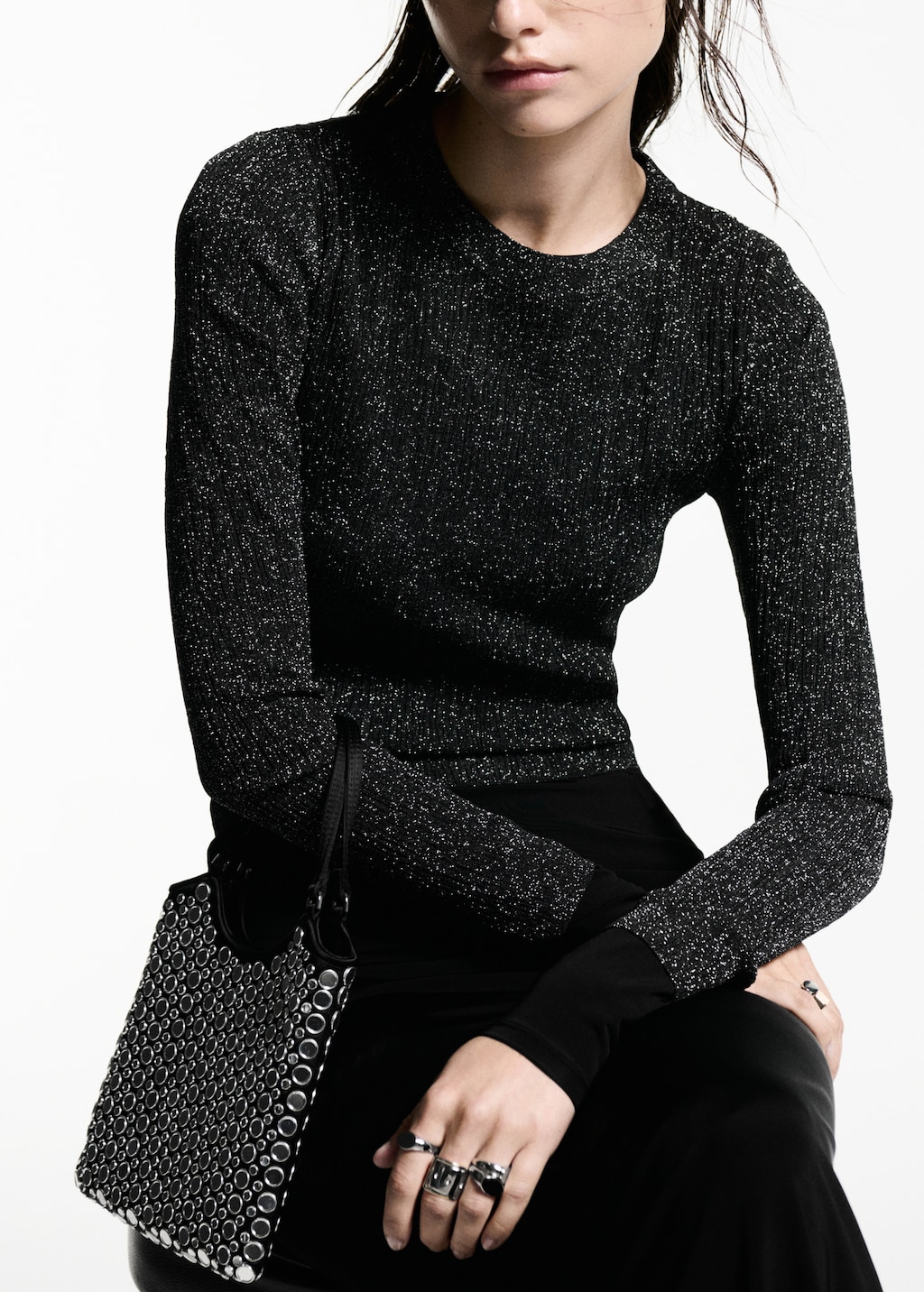 Crewneck lurex sweater