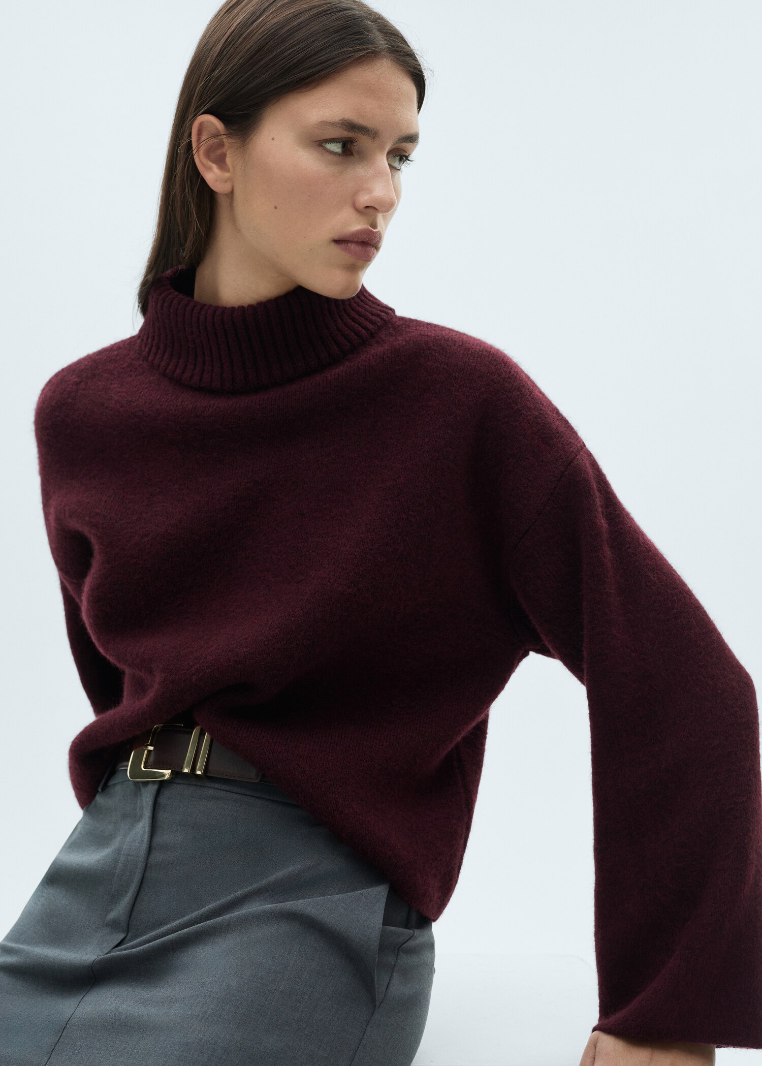 Pull-over maille col roulé - Plan moyen