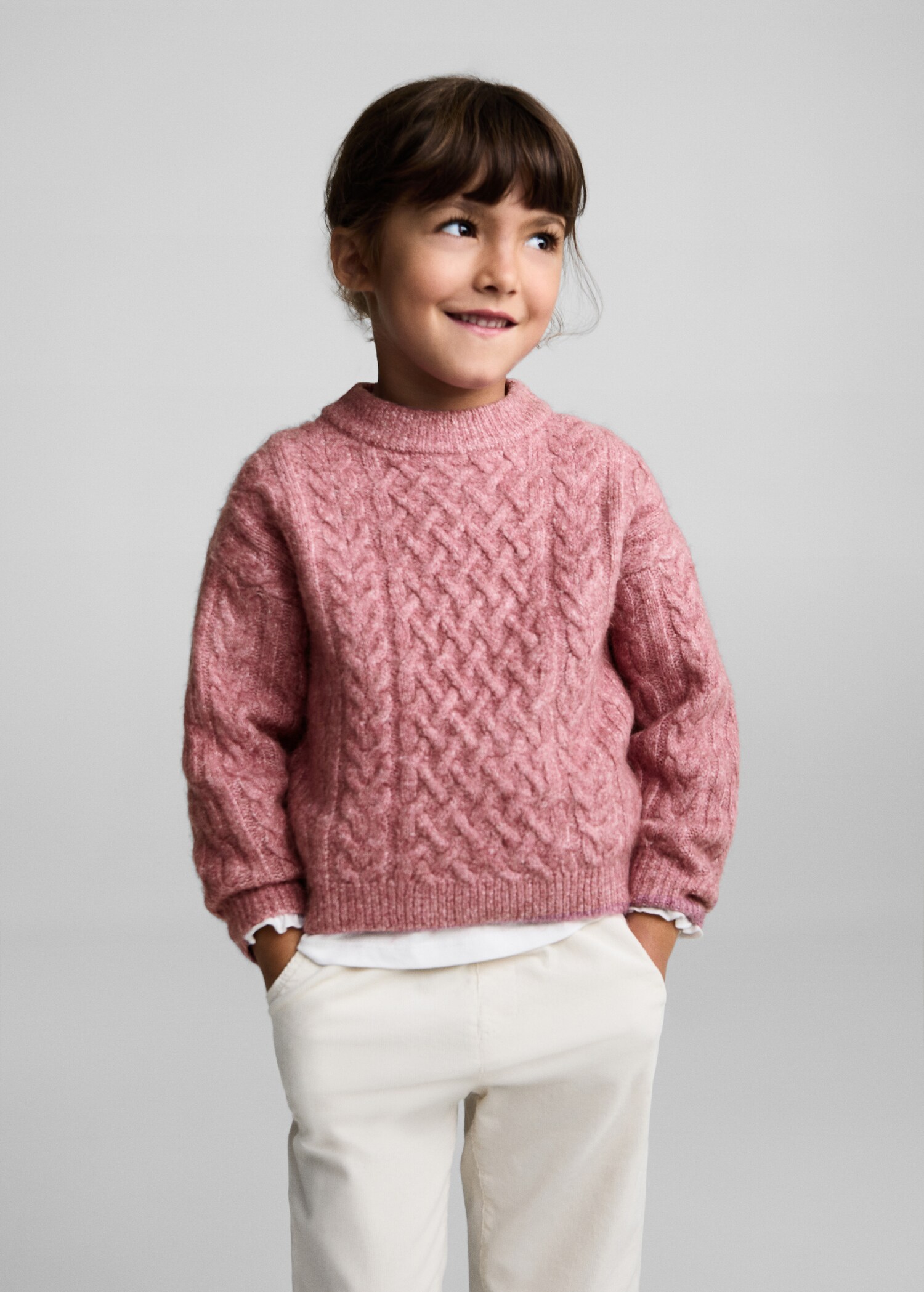 Braided knitted sweater - Medium plane