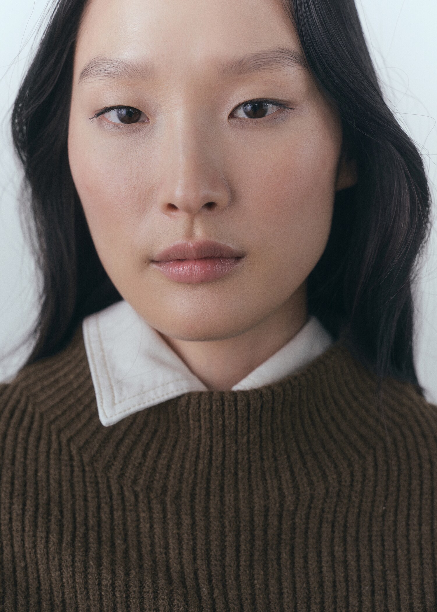 Ribbed sweater with perkins neck - Details of the article 1