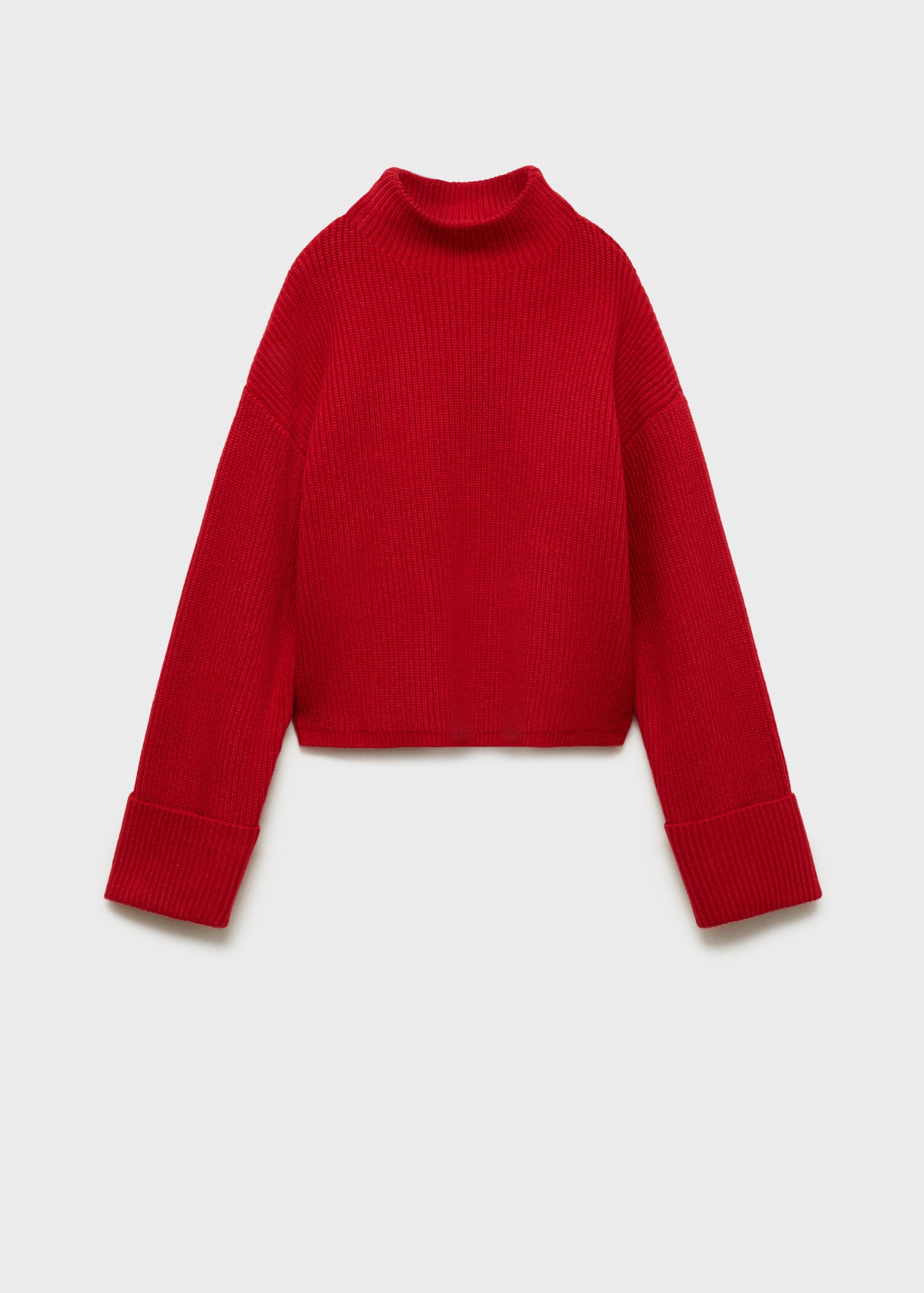 Ribbed sweater with perkins neck - Article without model