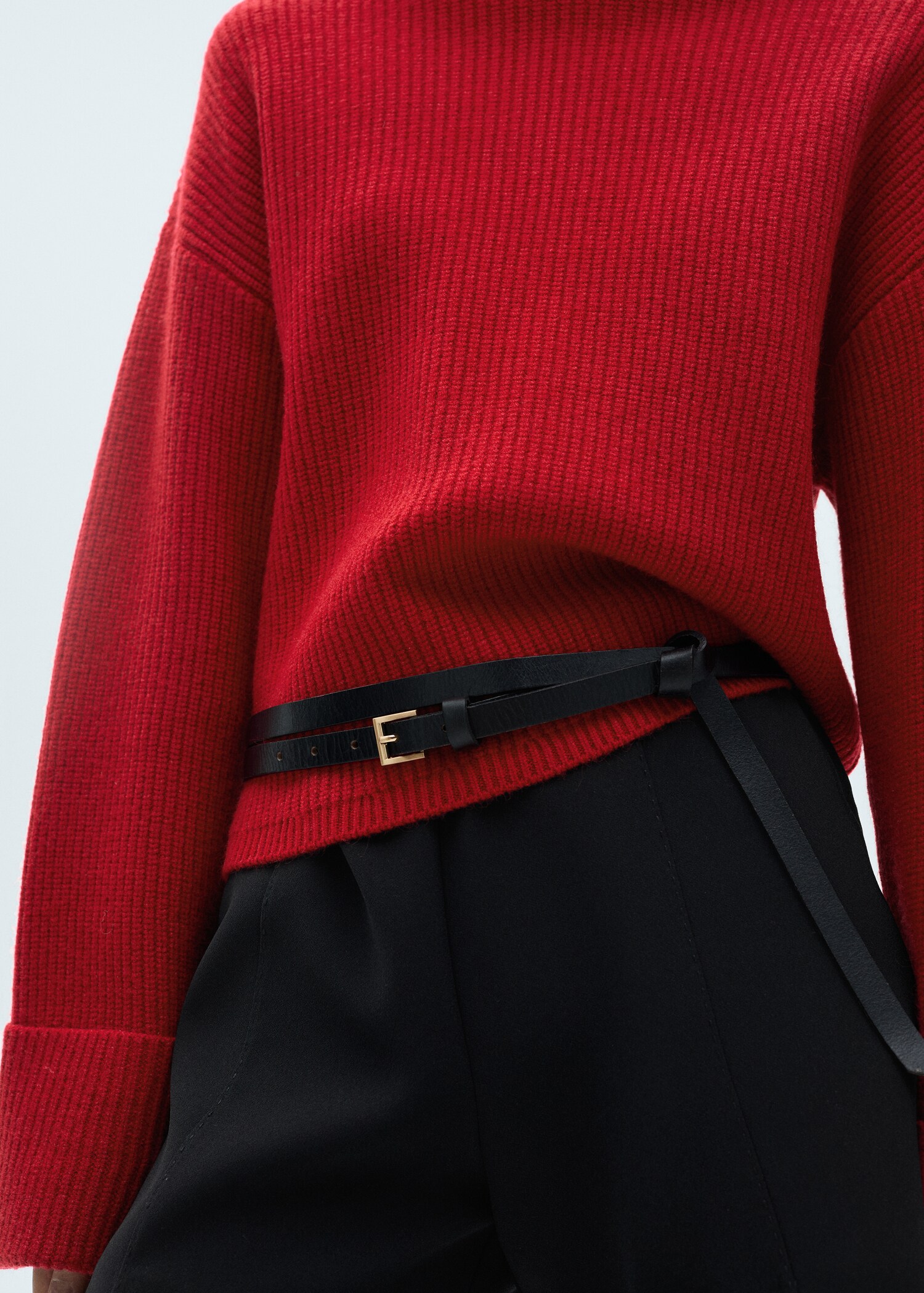 Ribbed sweater with perkins neck - Details of the article 6