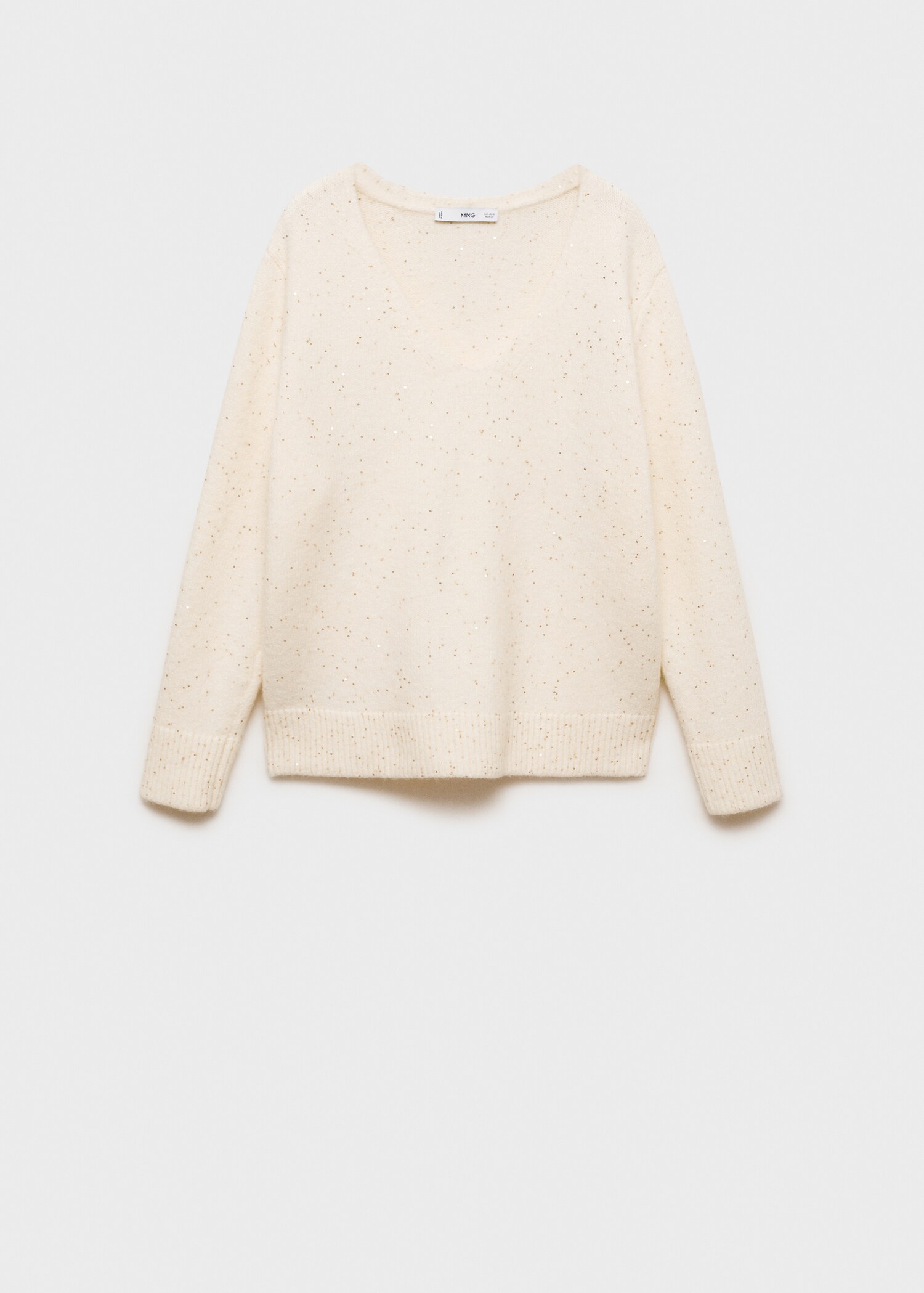 Jersey cuello pico lentejuelas - Artículo sin modelo