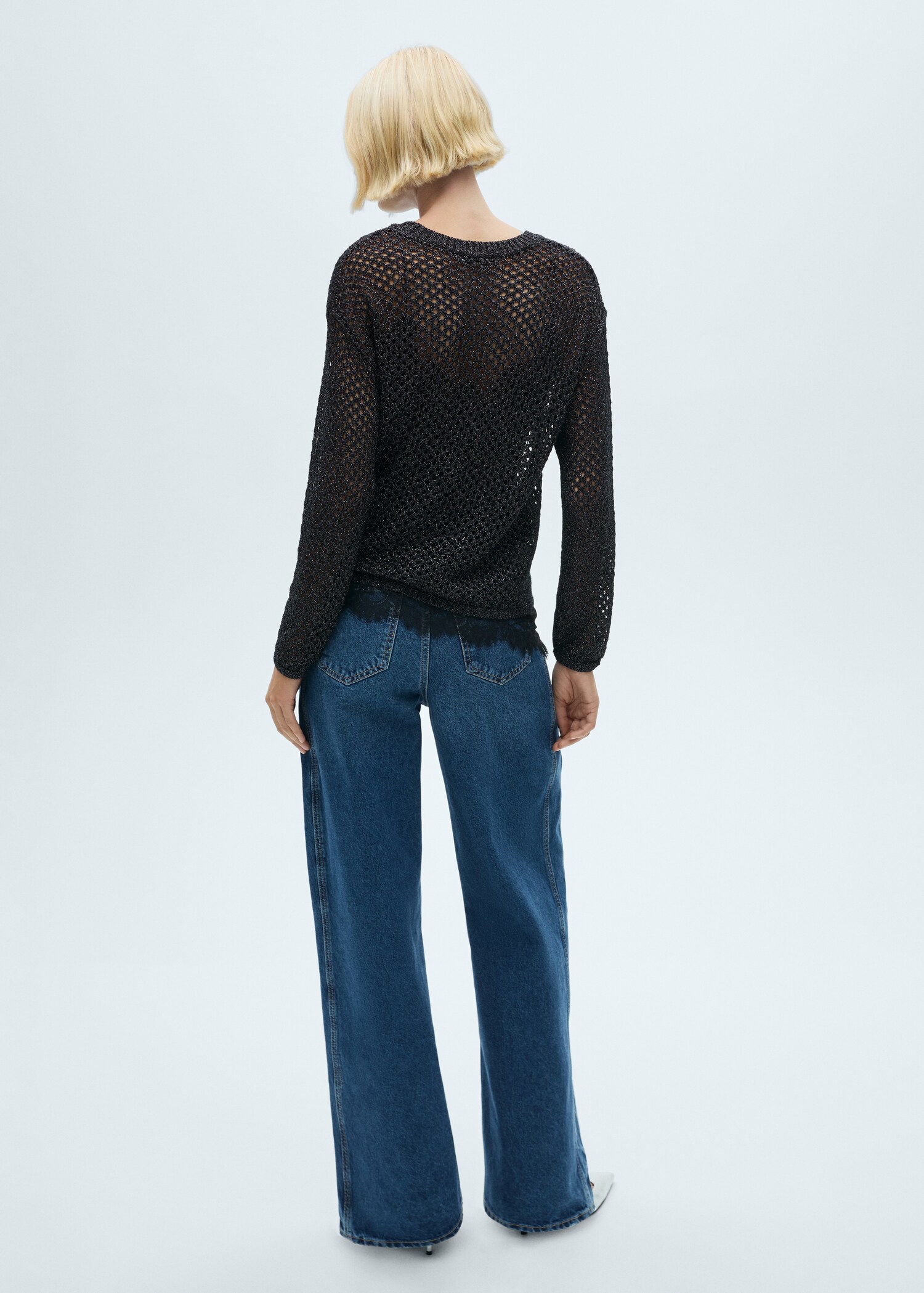Lurex openwork knitted sweater - Reverse of the article