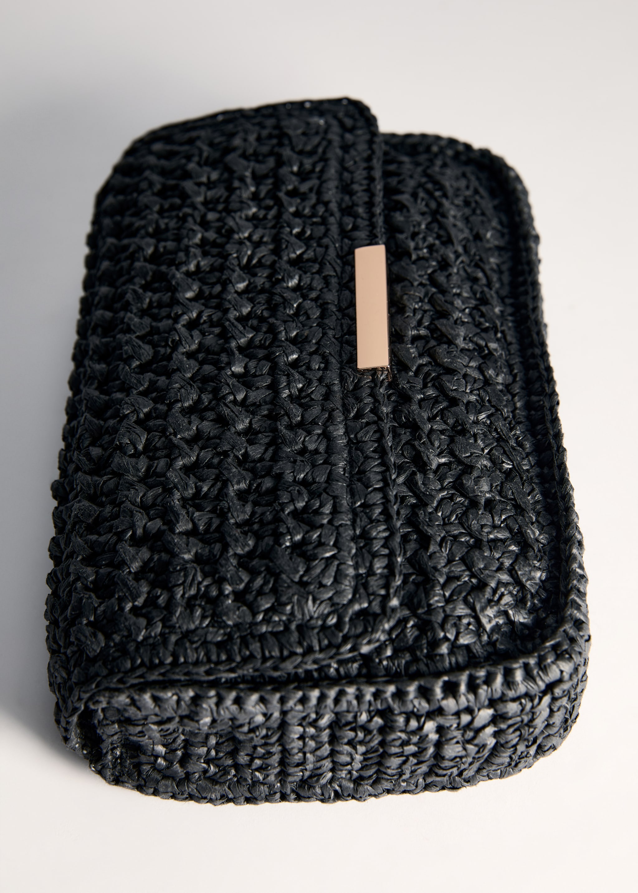 Bolso bandolera fibra natural - Detalle del artículo 5, Negro. Ref: 77020339-00.