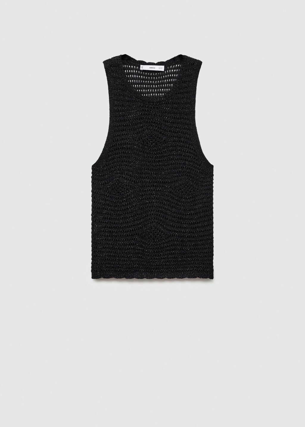 Knitted lurex top with lace design - image 2