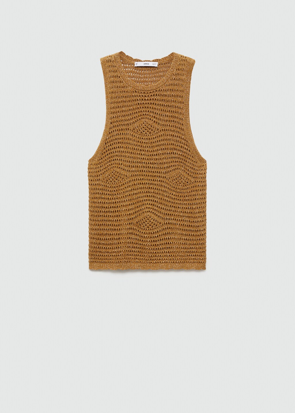 Mango Openwork knitted lurex top