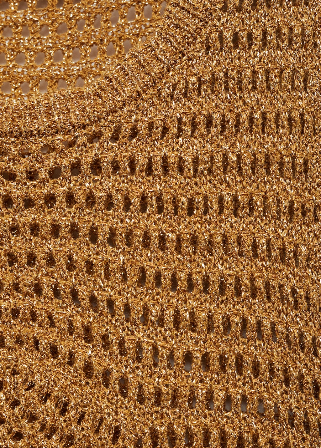 Mango Openwork knitted lurex top