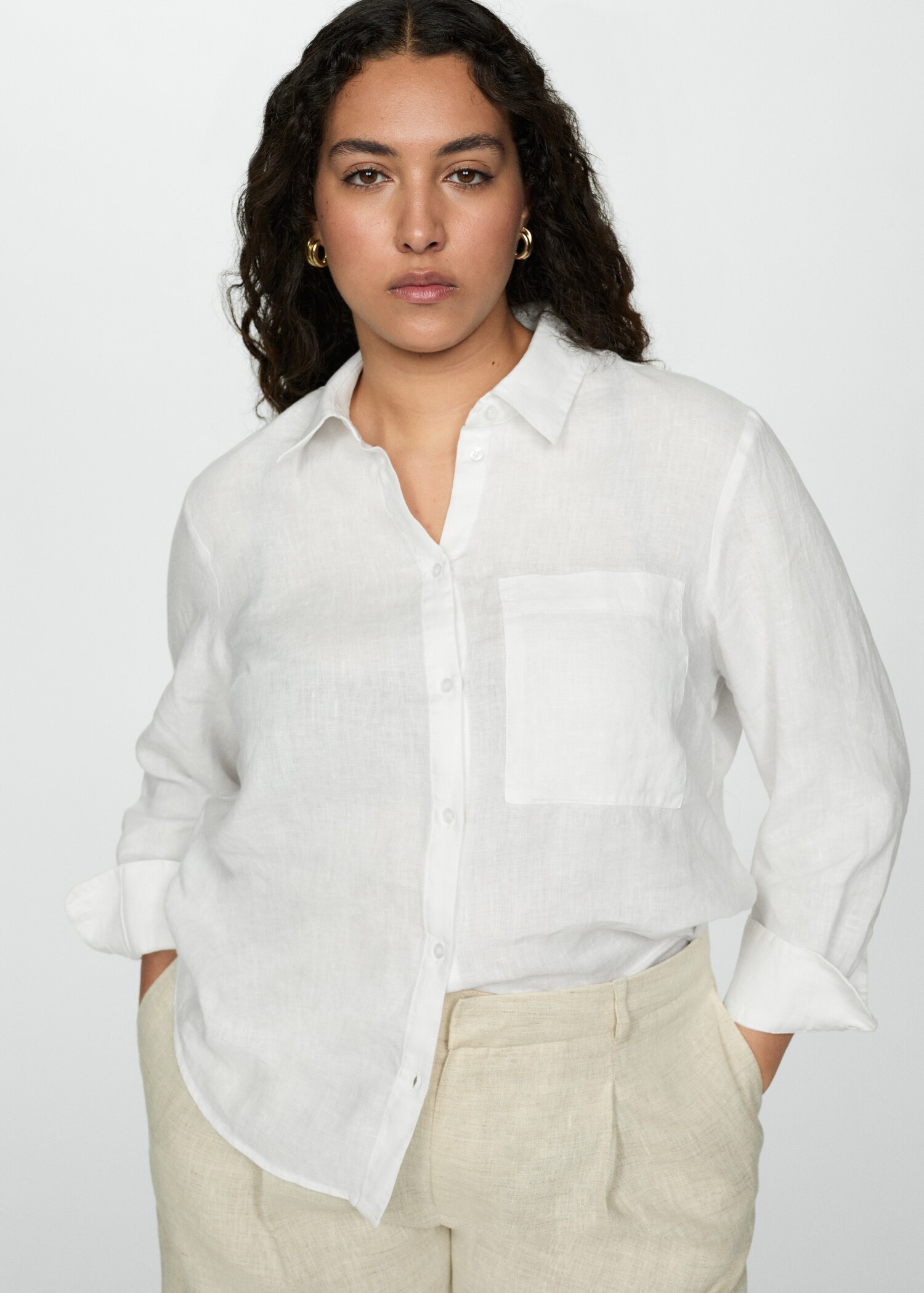 Camisa lino bolsillo - Detalle del artículo 5