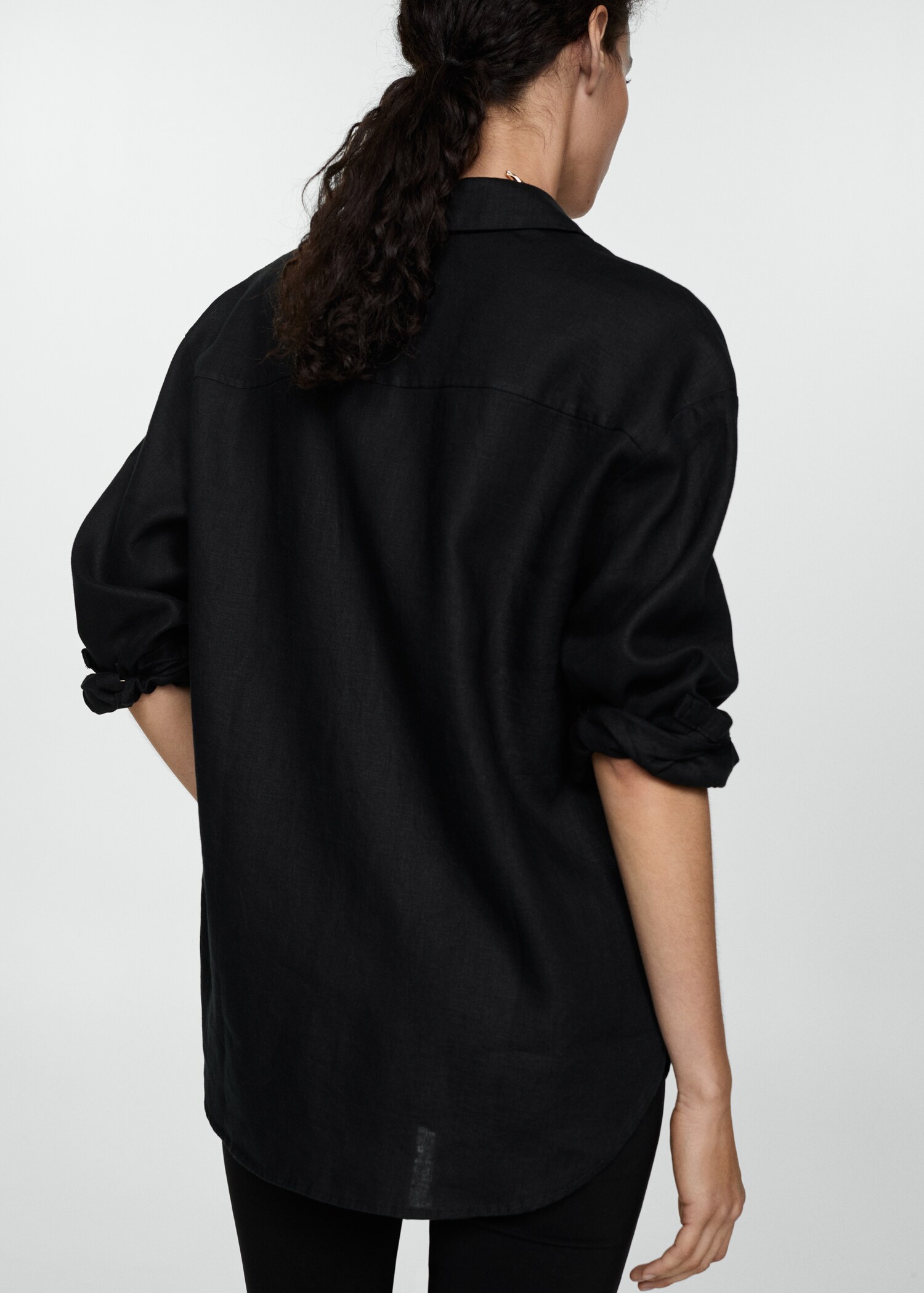 100% linen long sleeve shirt - Reverse of the article