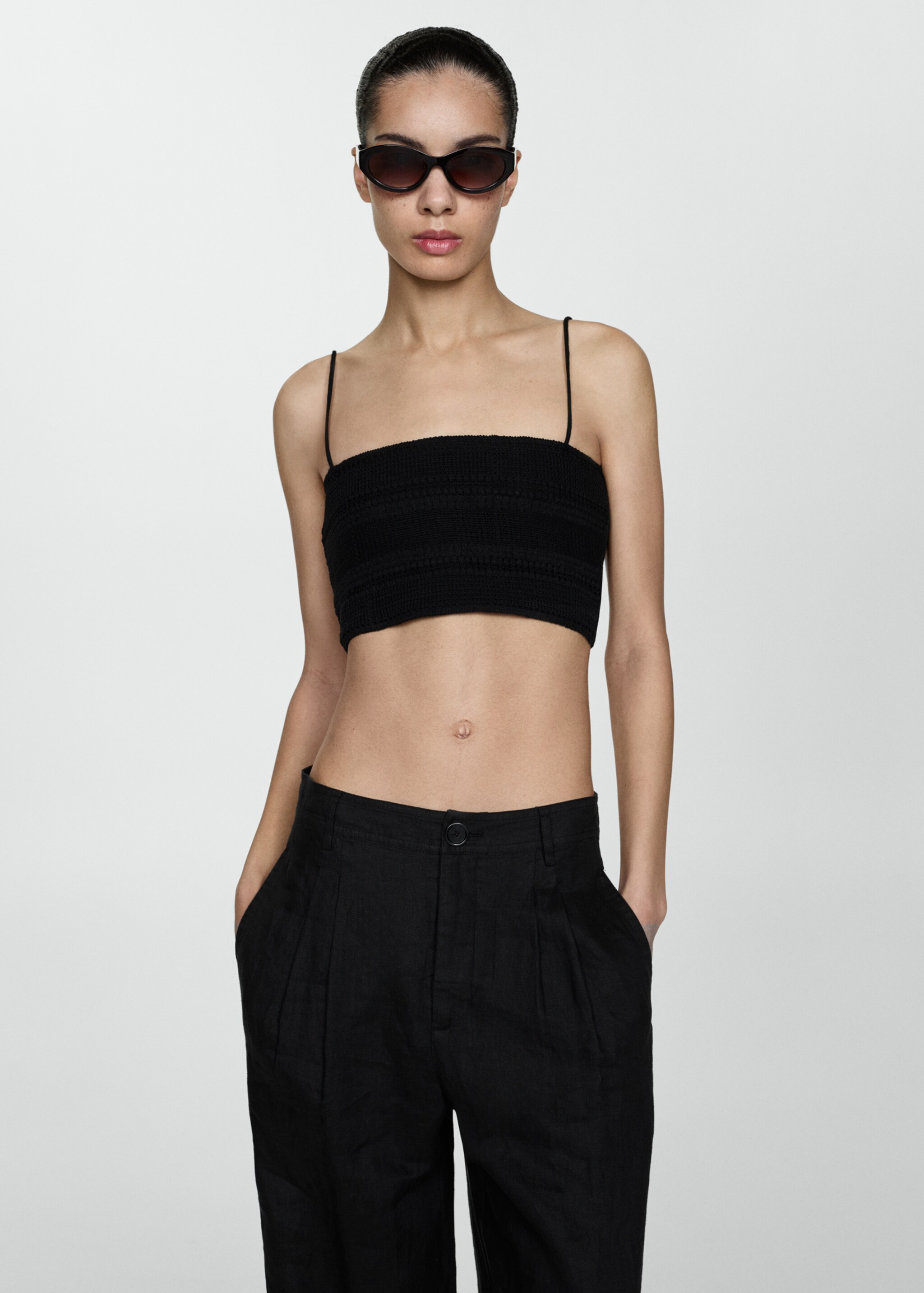 Textured crop top - Medium plane