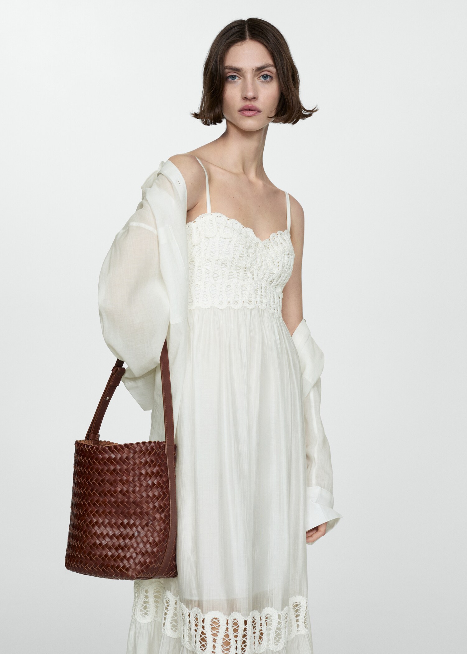 Embroidered detail dress - Woman | MANGO USA