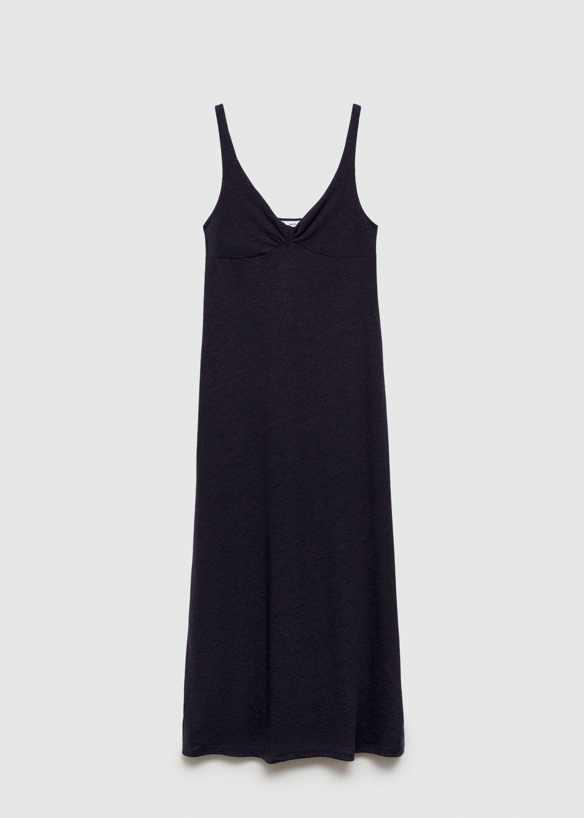 Linen dress with knot detail - Article without model, Dark Navy. Ref: 77020371-00.