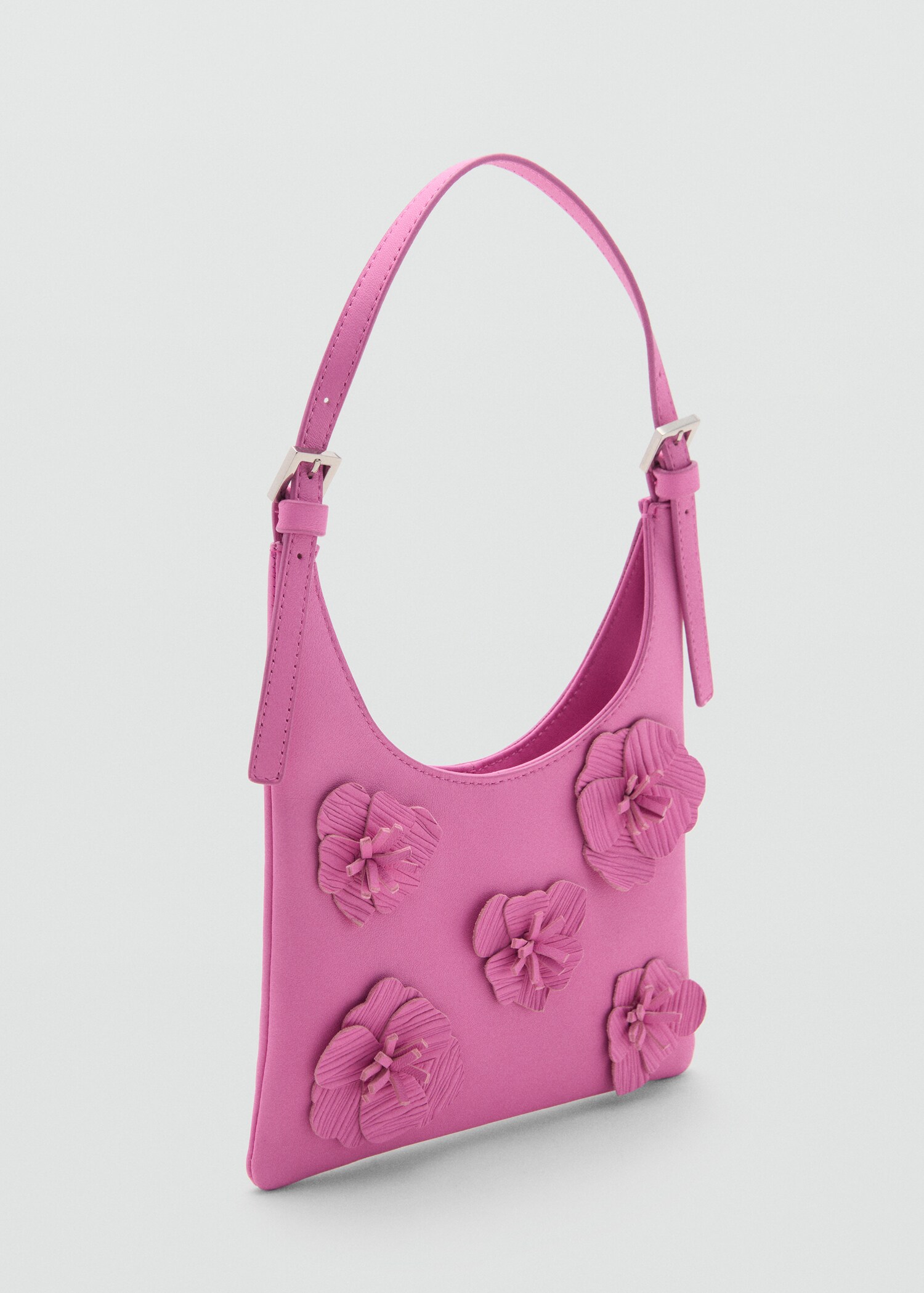 Bolso piel hombro flores - Plano medio