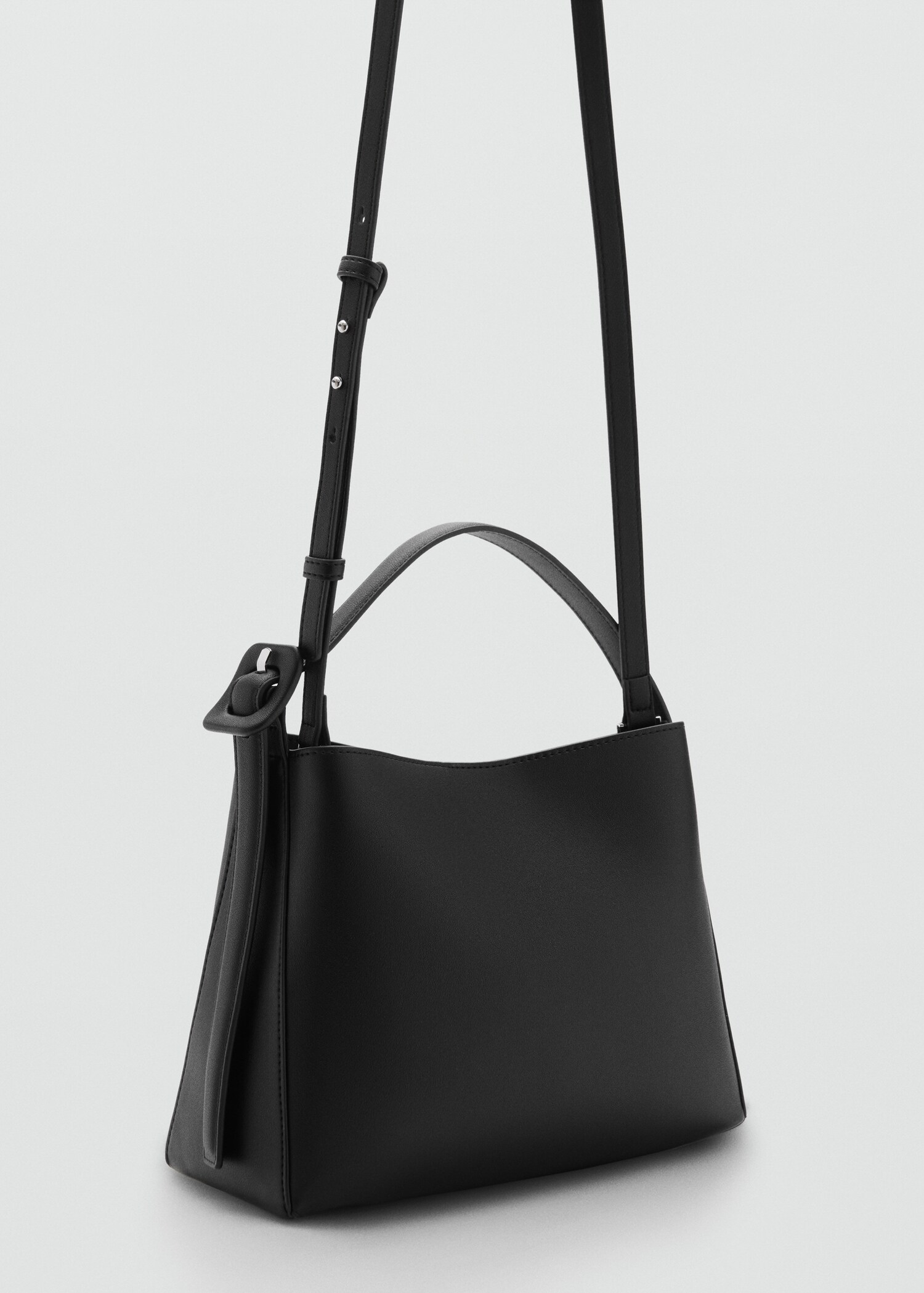 Mini shopper bag with buckle - Medium plane