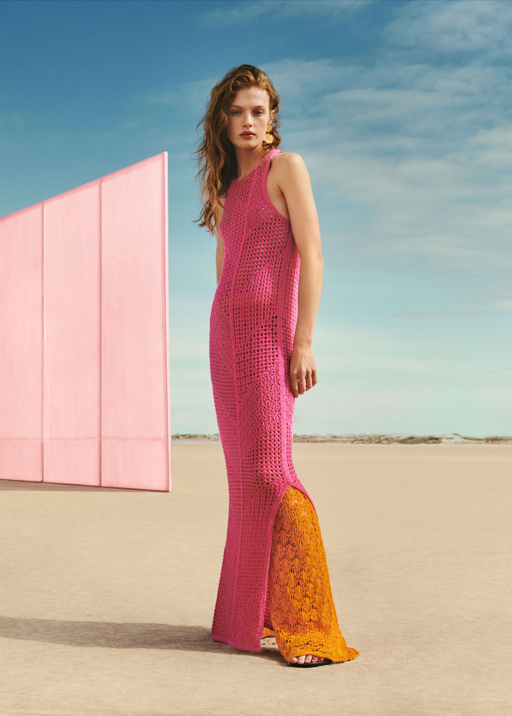 Vestido largo crochet