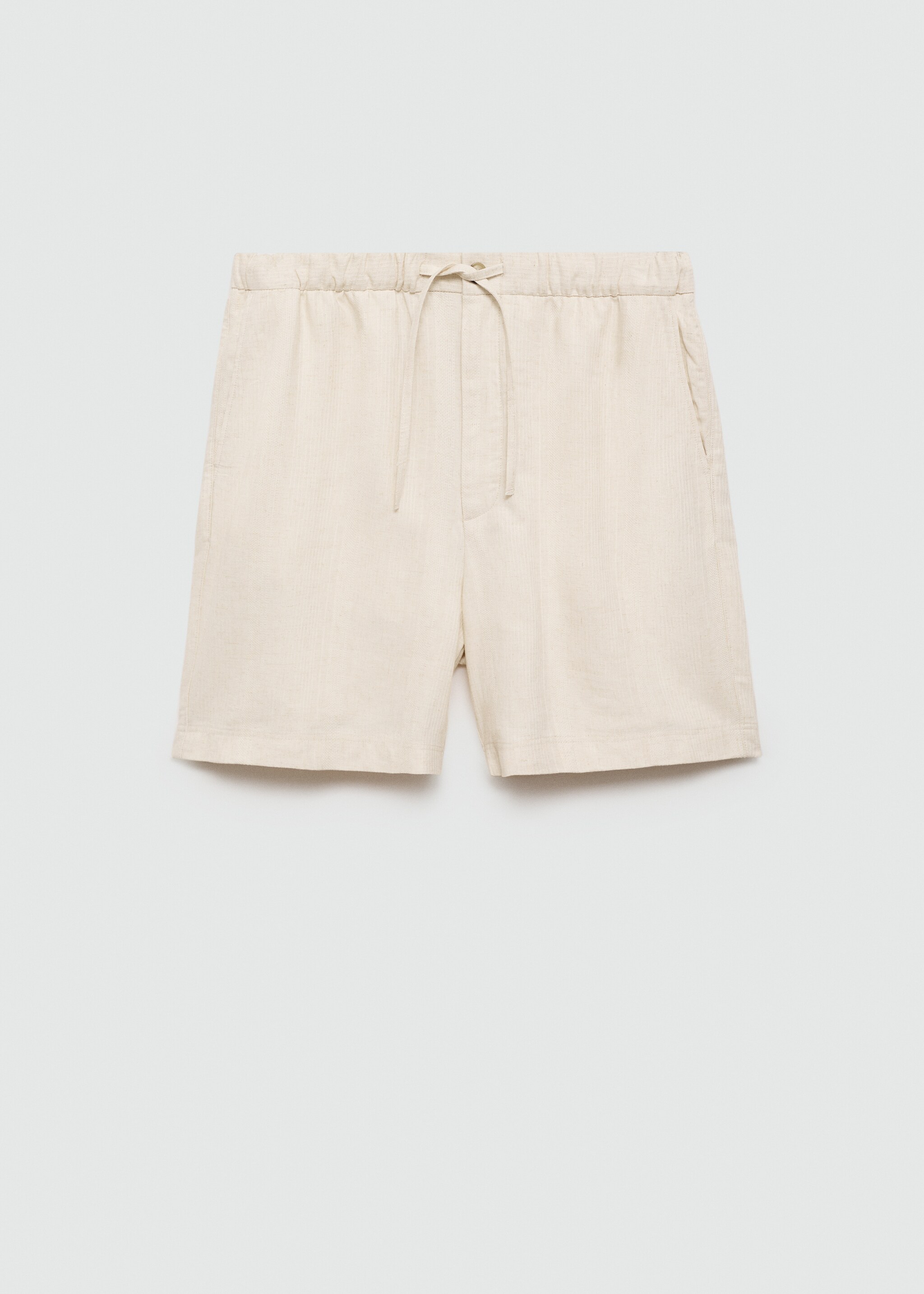 Cotton-linen bermuda shorts with drawstring  - Article without model