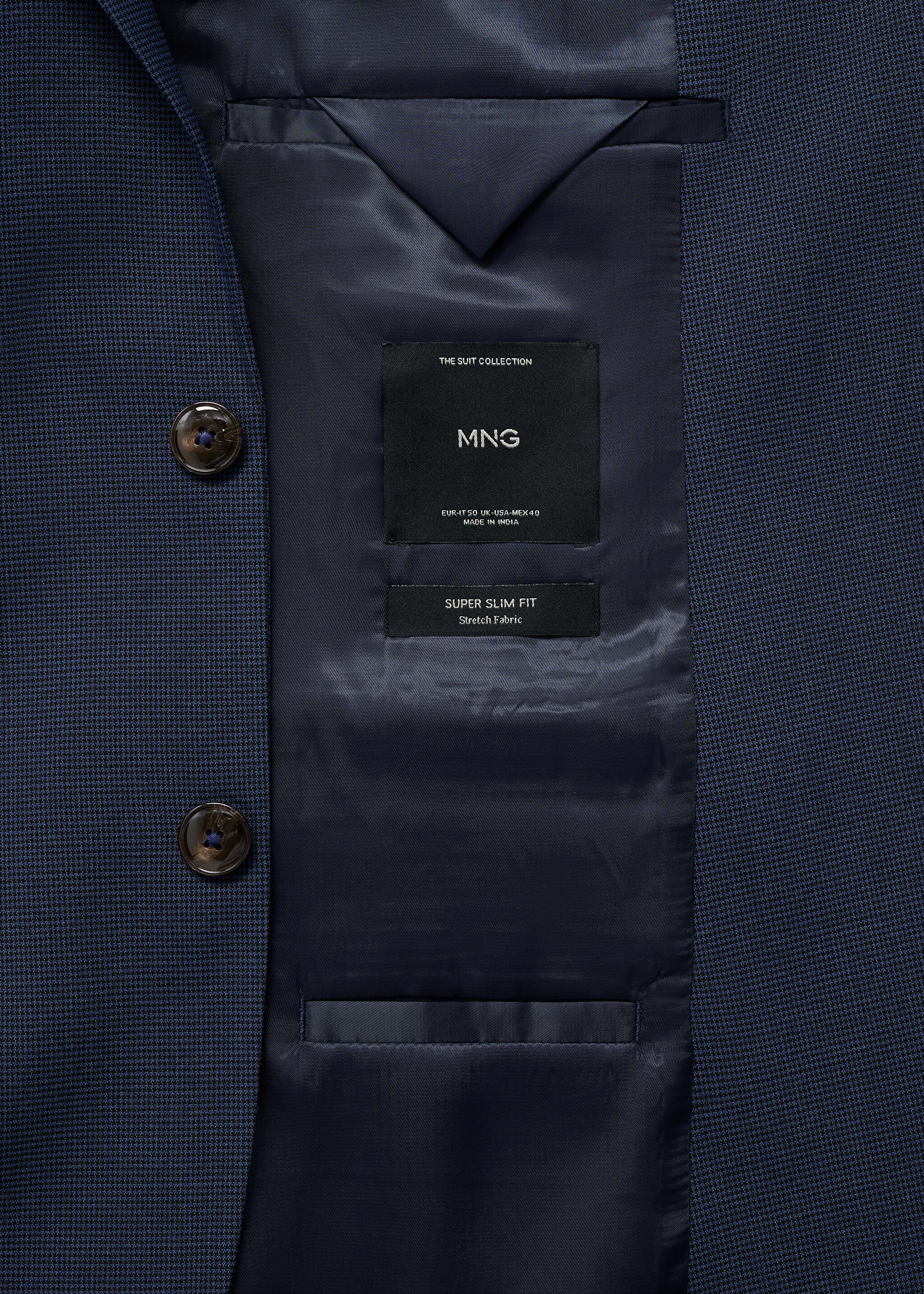 Костюмный пиджак super slim fit из ткани стретч - Деталь изделия 0