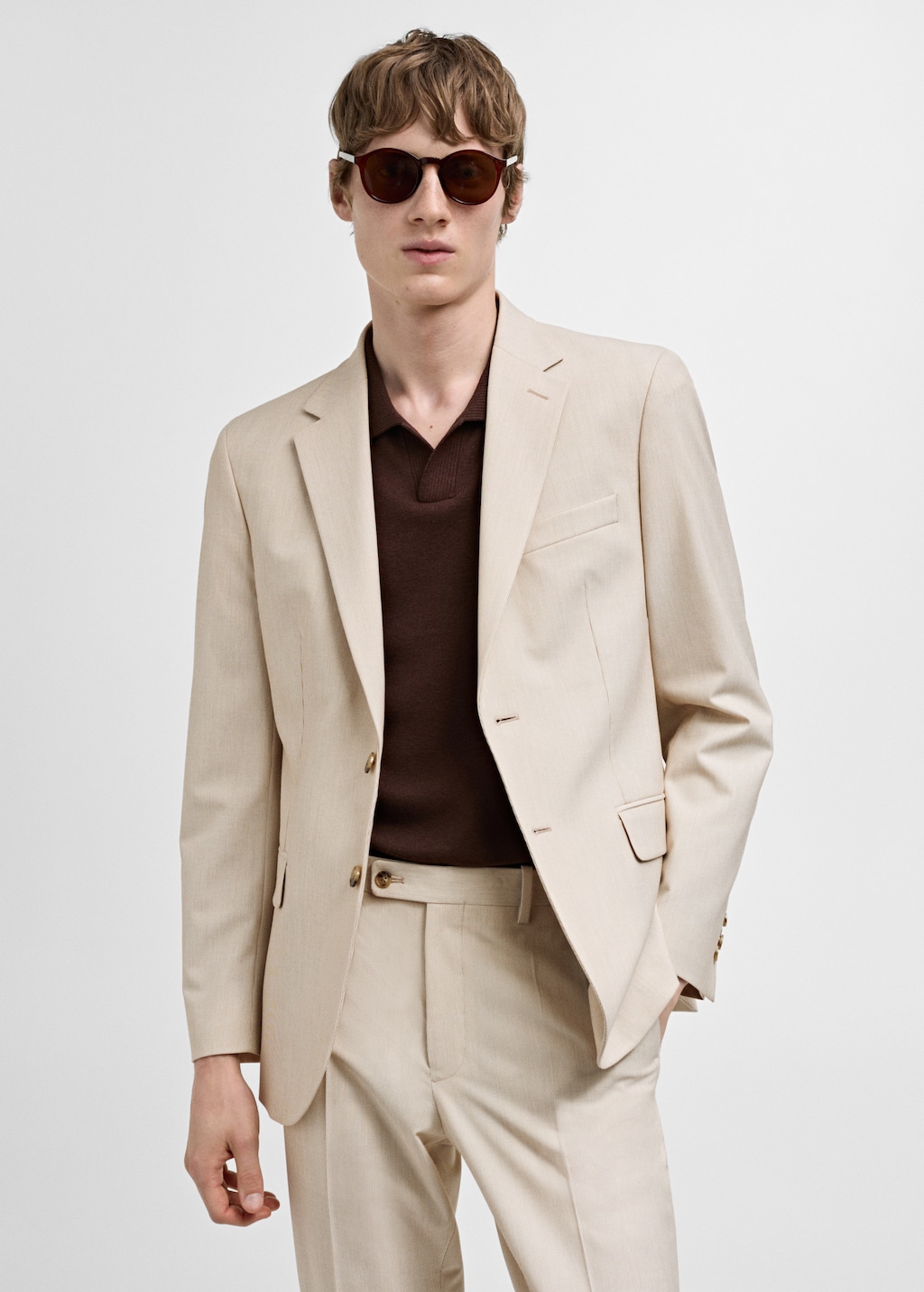 Mango Slim Fit-Anzugsakko aus Stretchbaumwolle