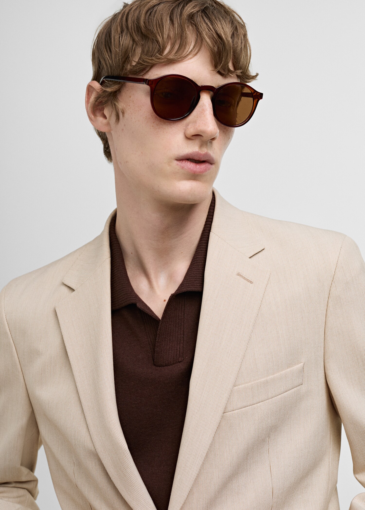 Stretch-fabric slim-fit suit jacket - Details of the article 1