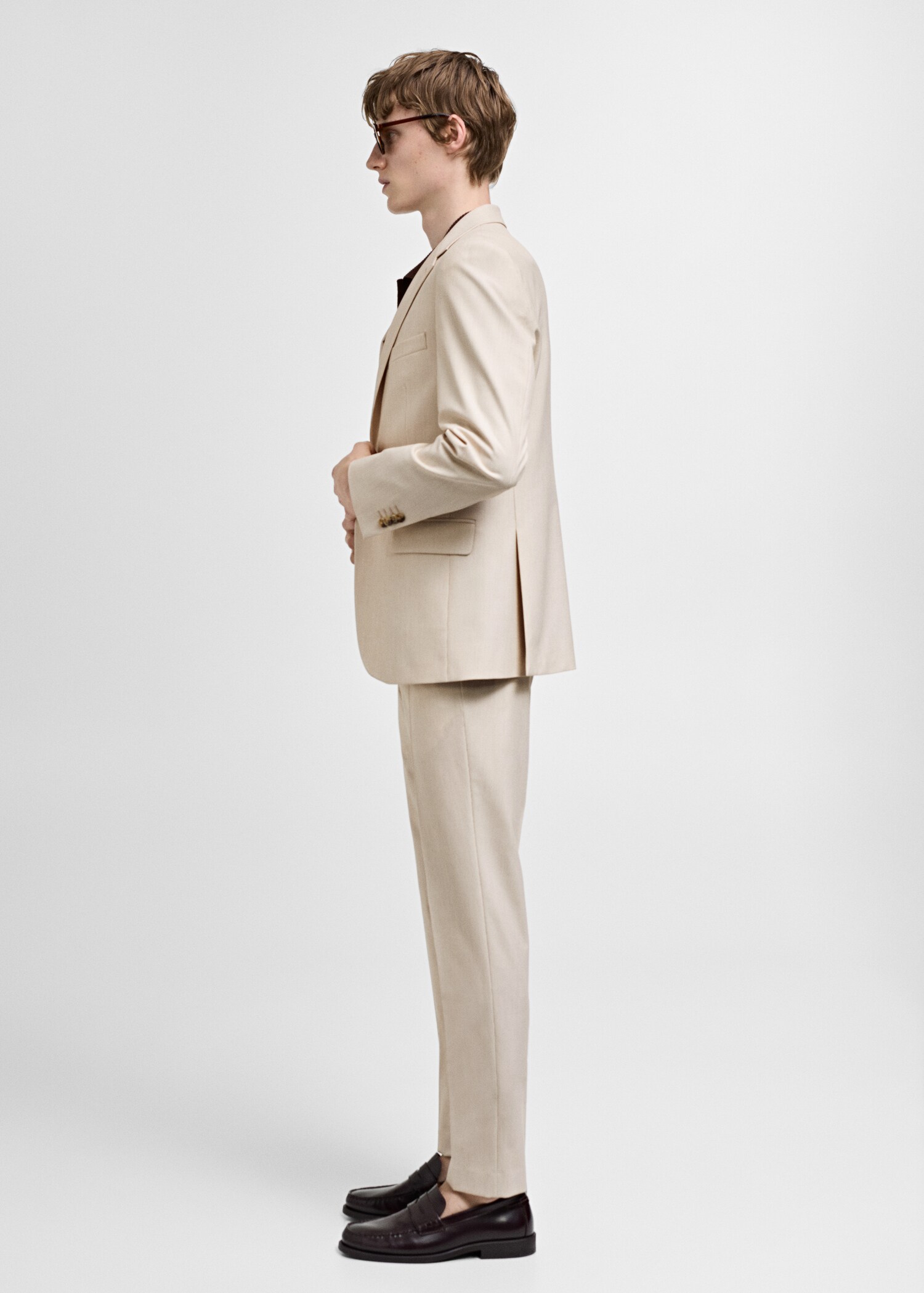 Stretch-fabric slim-fit suit jacket - Details of the article 2