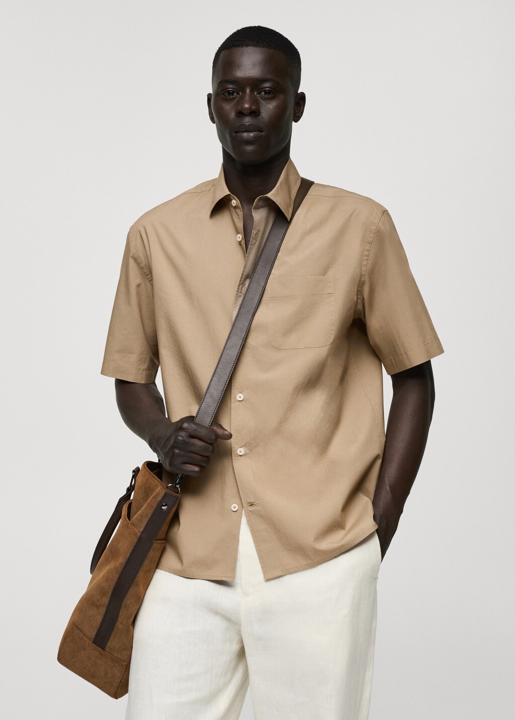 Mango Hemd aus Tencel™-Baumwolle mit Tasche