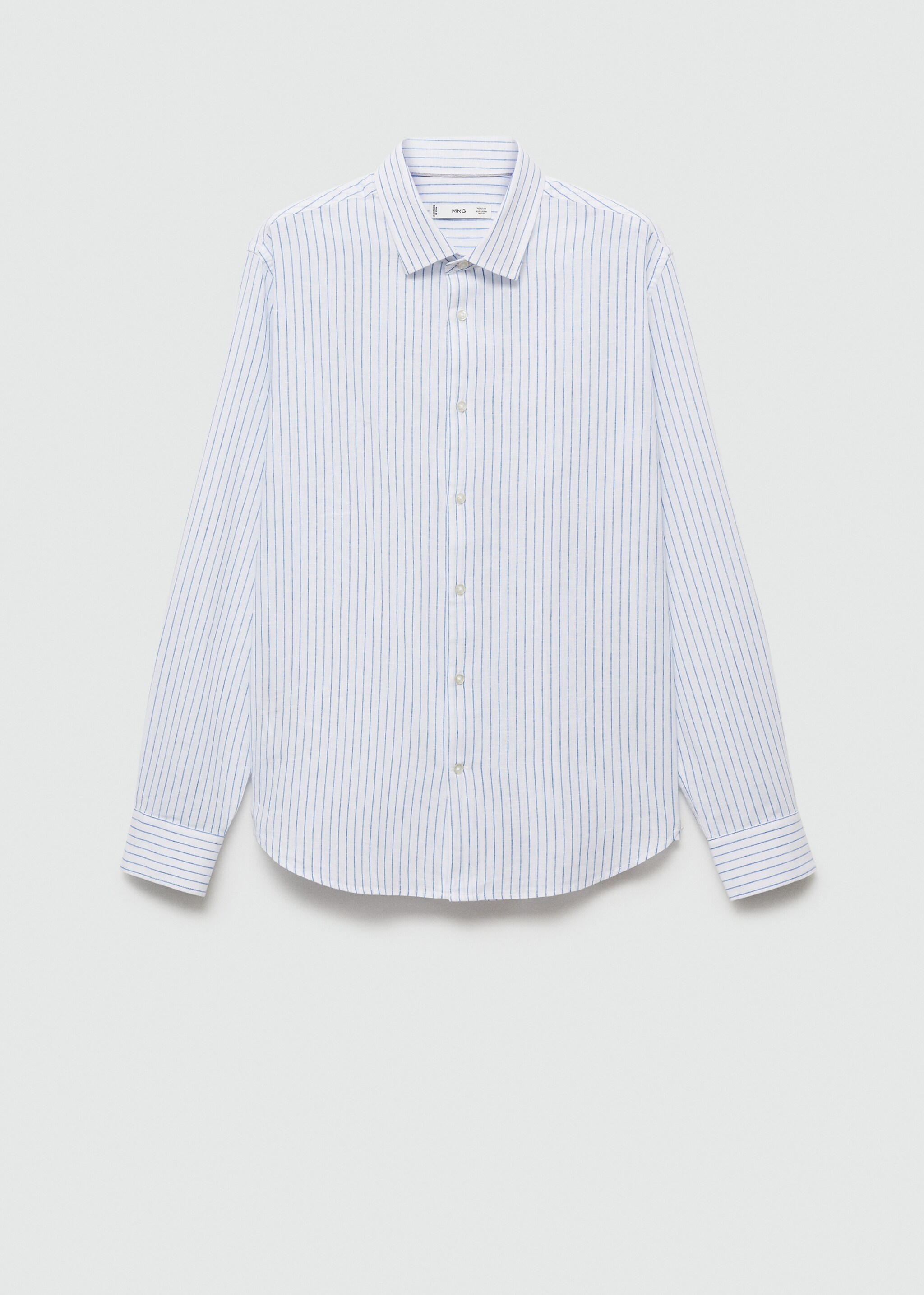 Camisa regular fit lino algodón rayas  - Artículo sin modelo