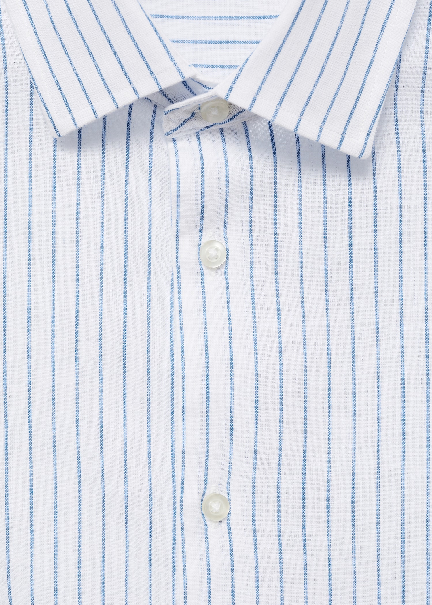 Regular-fit striped cotton-linen shirt - Details of the article 8