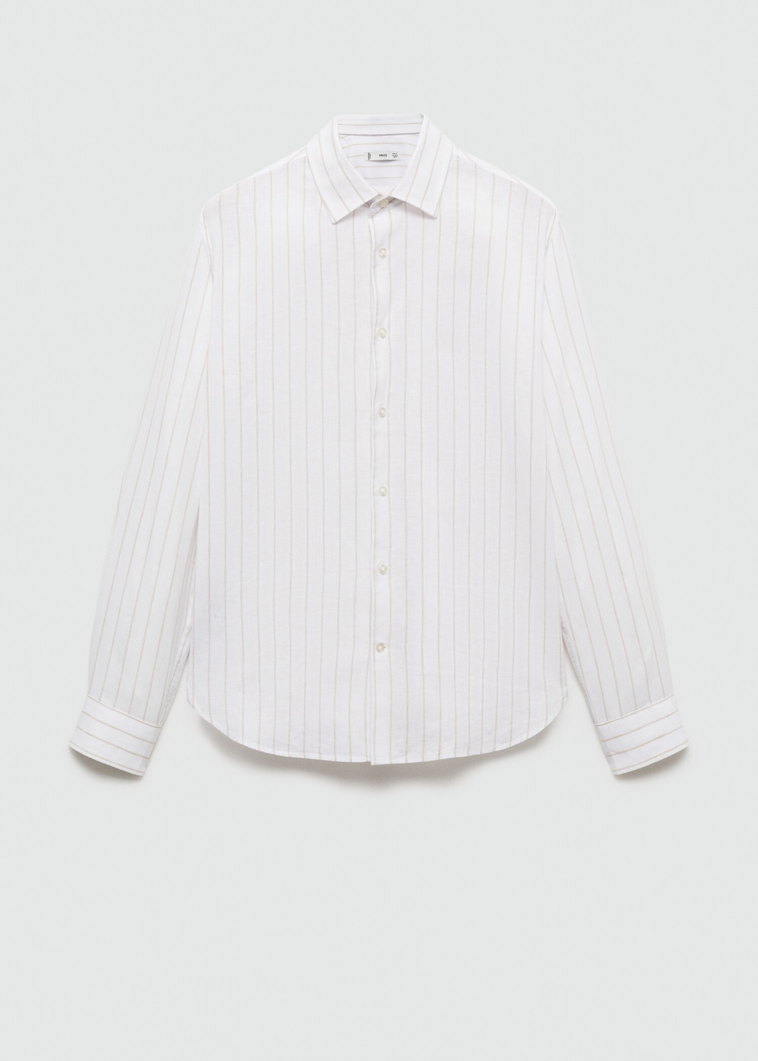 Regular-fit striped cotton-linen shirt - Article without model
