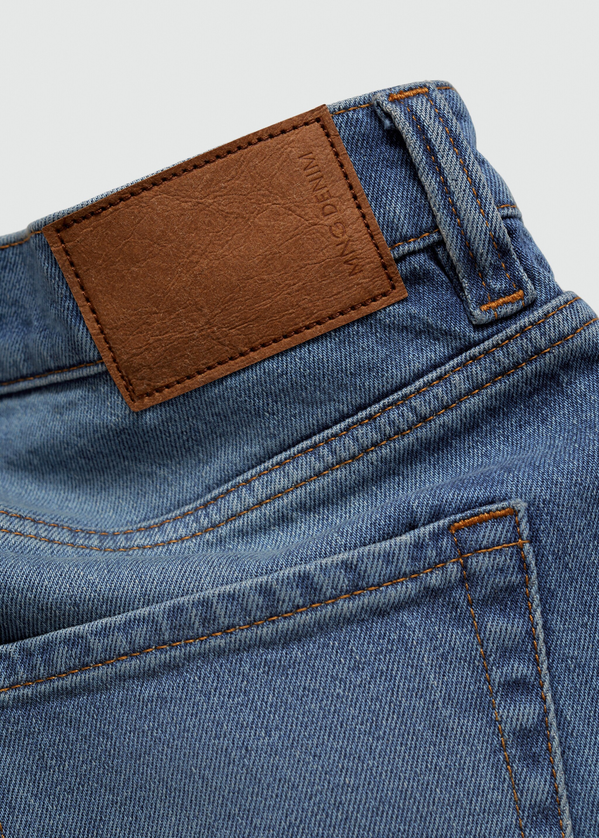 Regular-fit denim bermuda shorts - Details of the article 0, Dark Blue. Ref: 77020599-00.