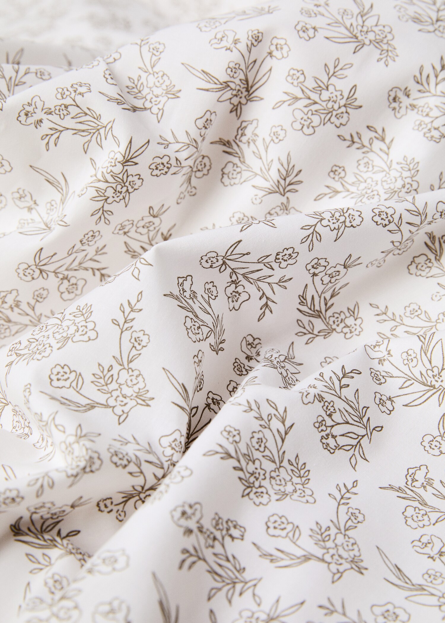 Floral-design cotton duvet cover for queen bed - Details of the article 1