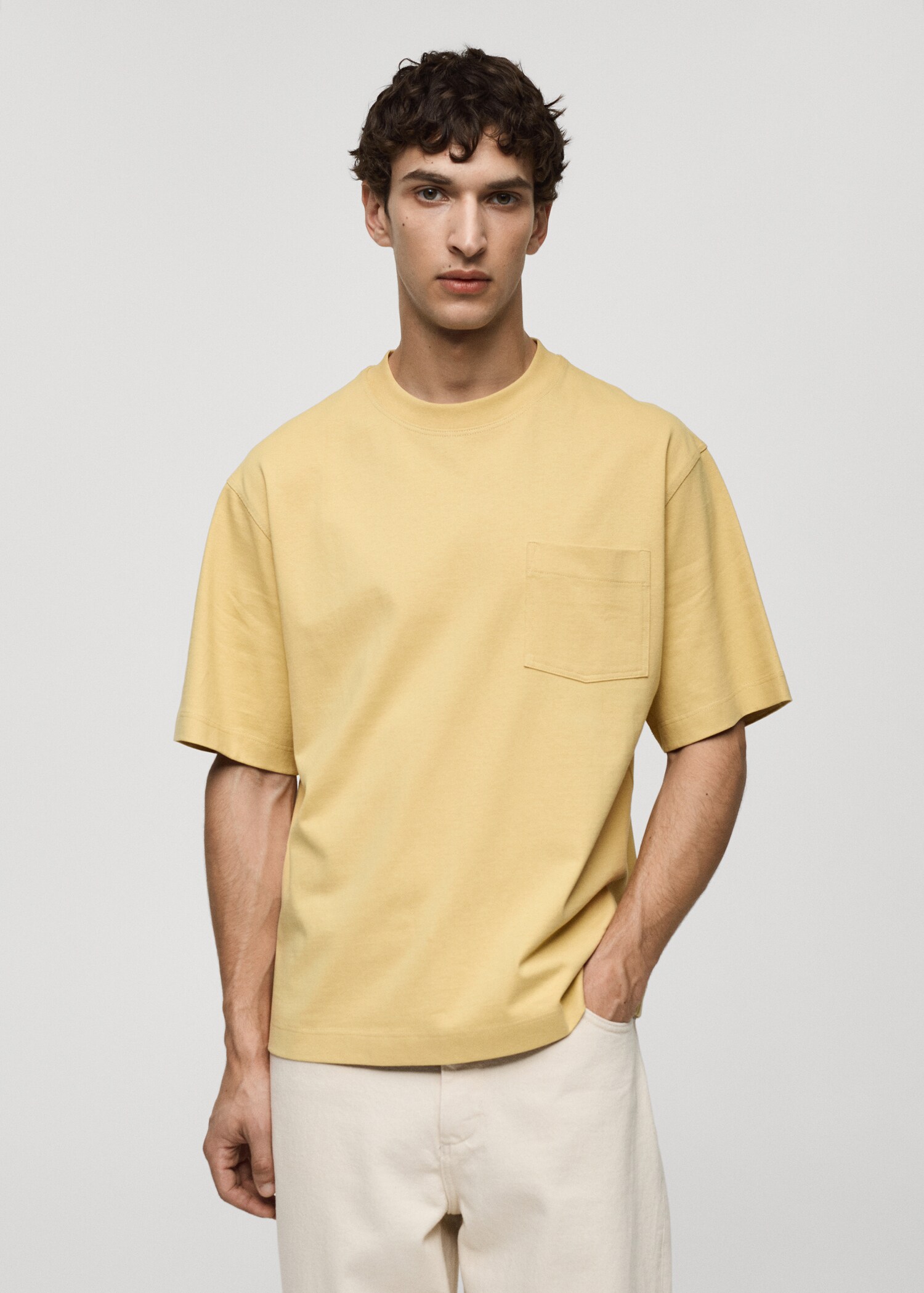 Camiseta bolsillo 100% algodón - Plano medio