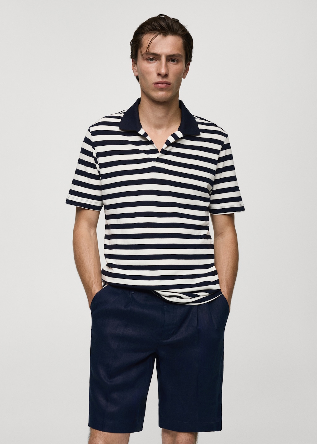 Mango Gestreiftes Regular-Fit-Poloshirt aus Baumwoll-Piqué