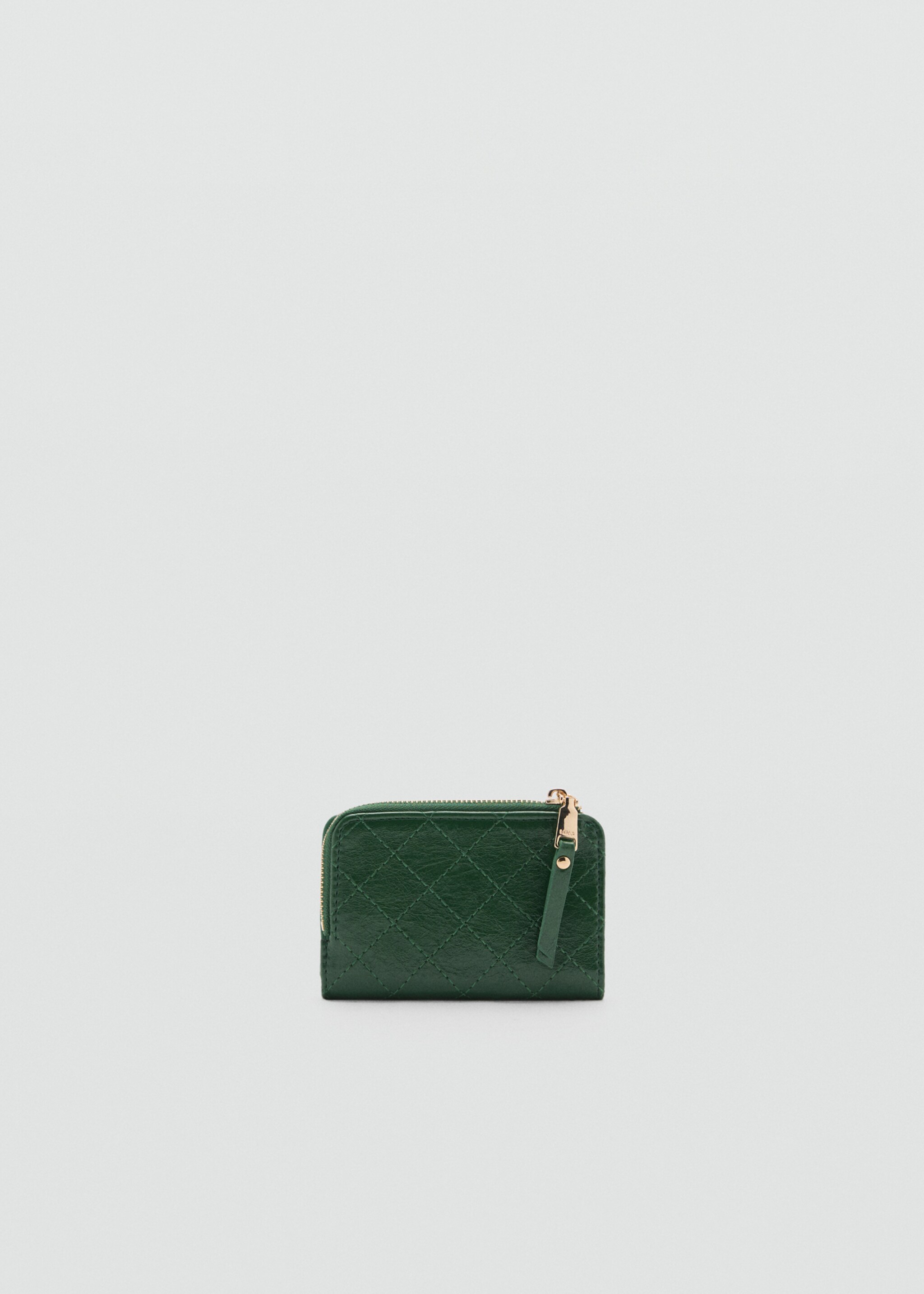 Wallet with decorative stitching - Details of the article 2, Green. Ref: 77022008-00.