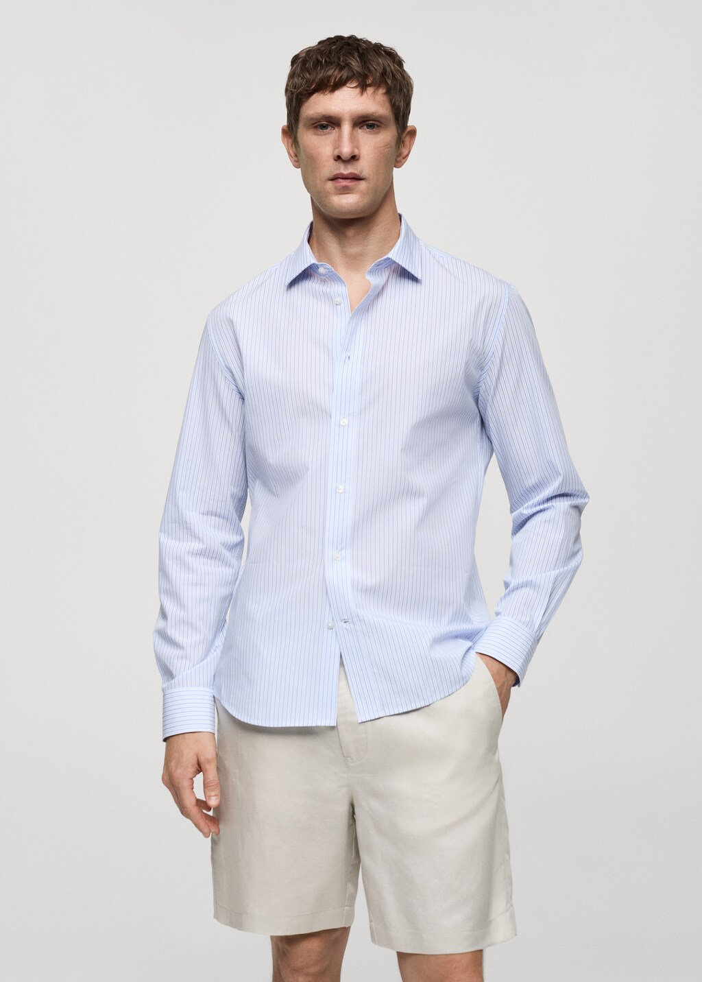 Mango Gestreiftes Regular-Fit.Hemd aus 100 % Baumwolle