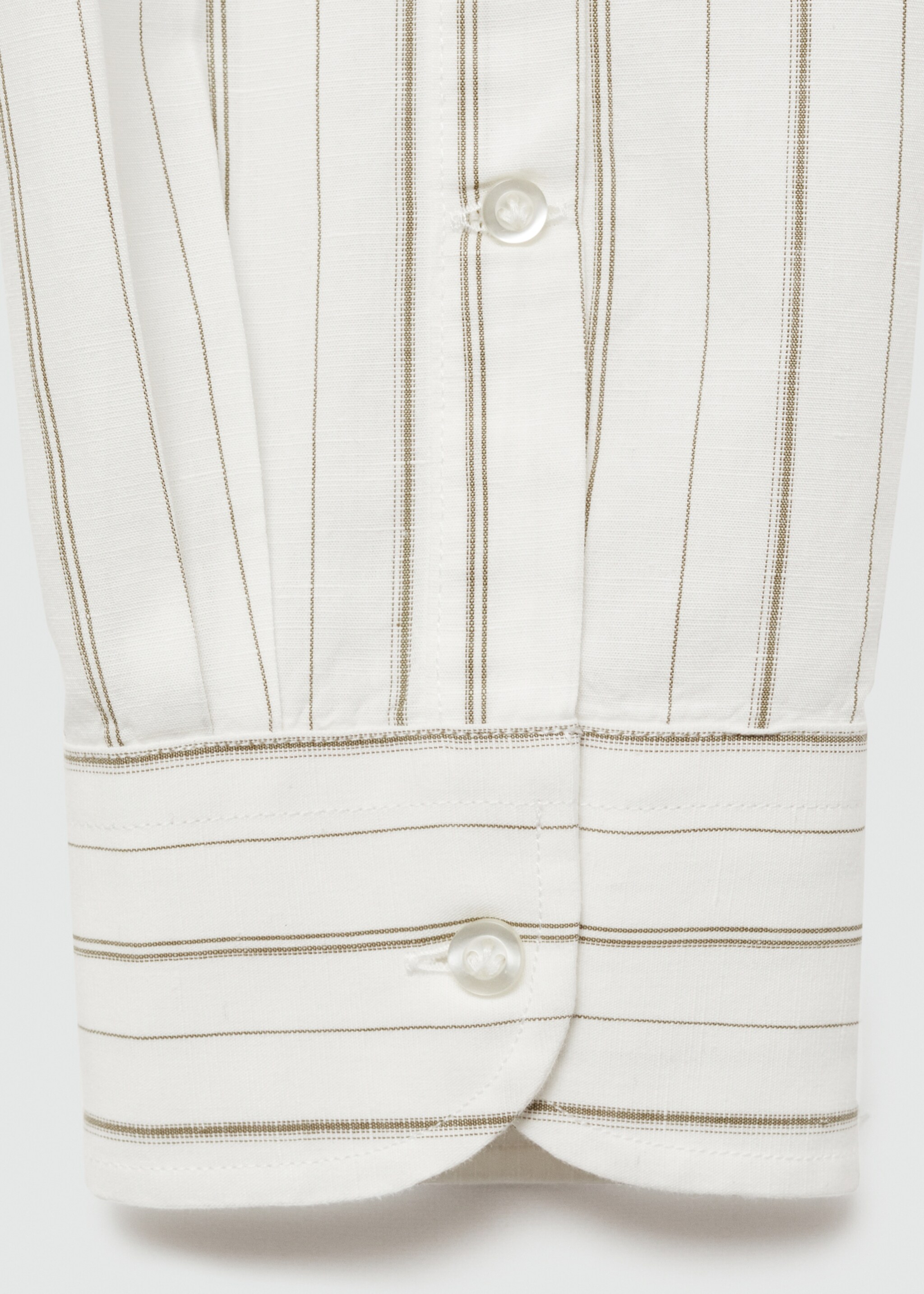 Chemise regular-fit lin coton rayures - Détail de l'article 0, Kaki. Ref: 77022538-00.