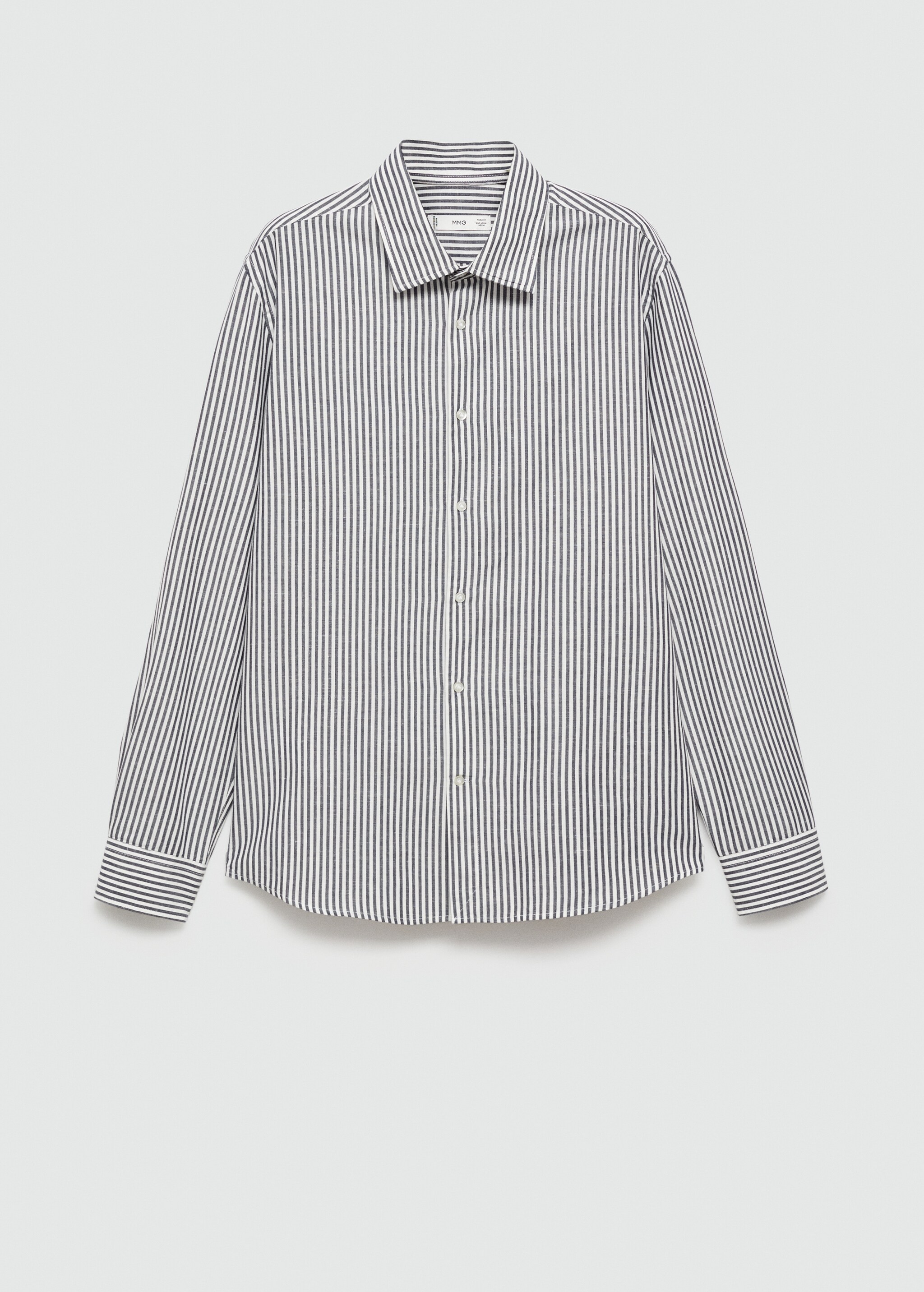 Regular-fit striped cotton-linen shirt - Article without model