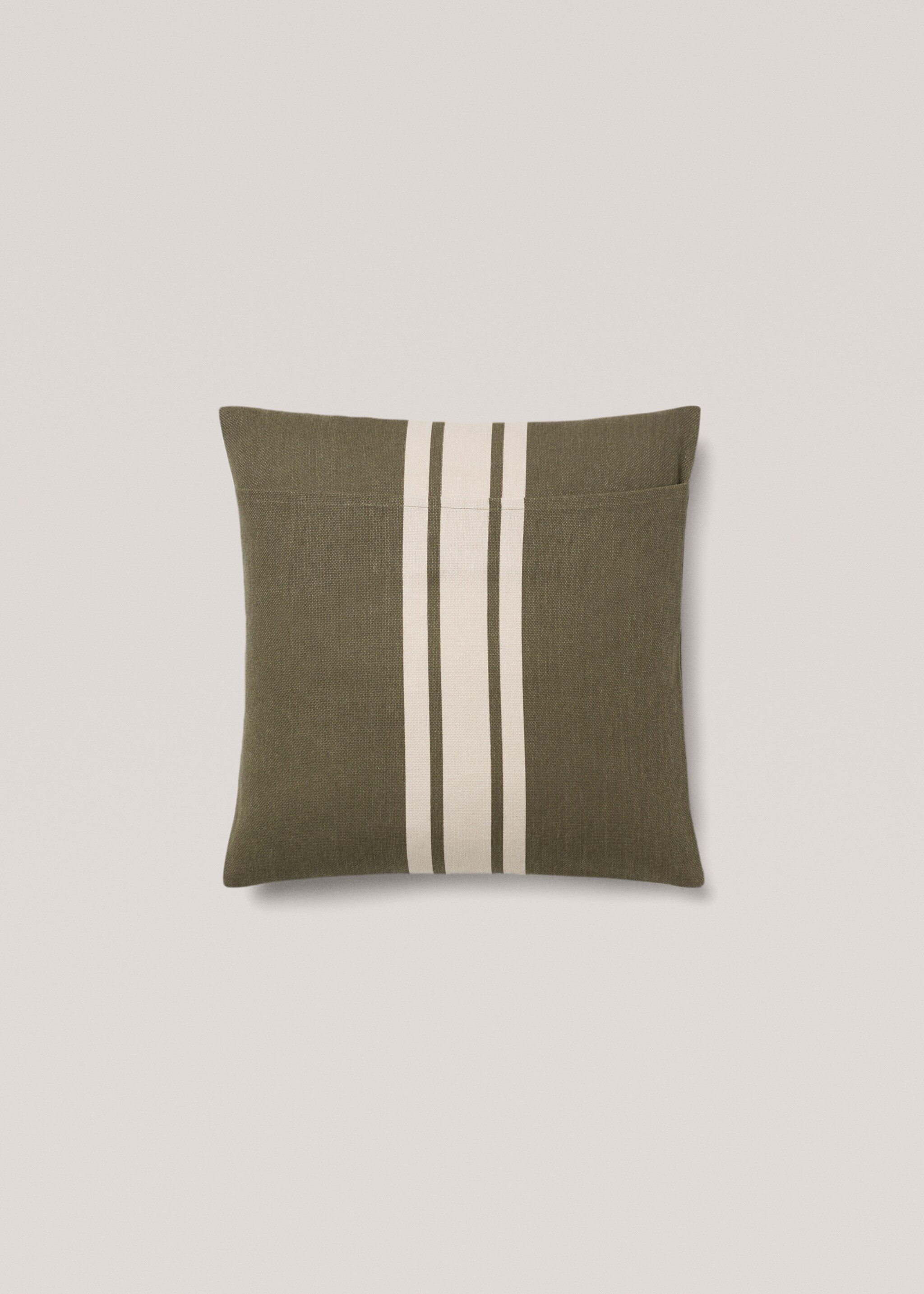 Double-stripe cotton cushion cover 45x45cm - Details of the article 1