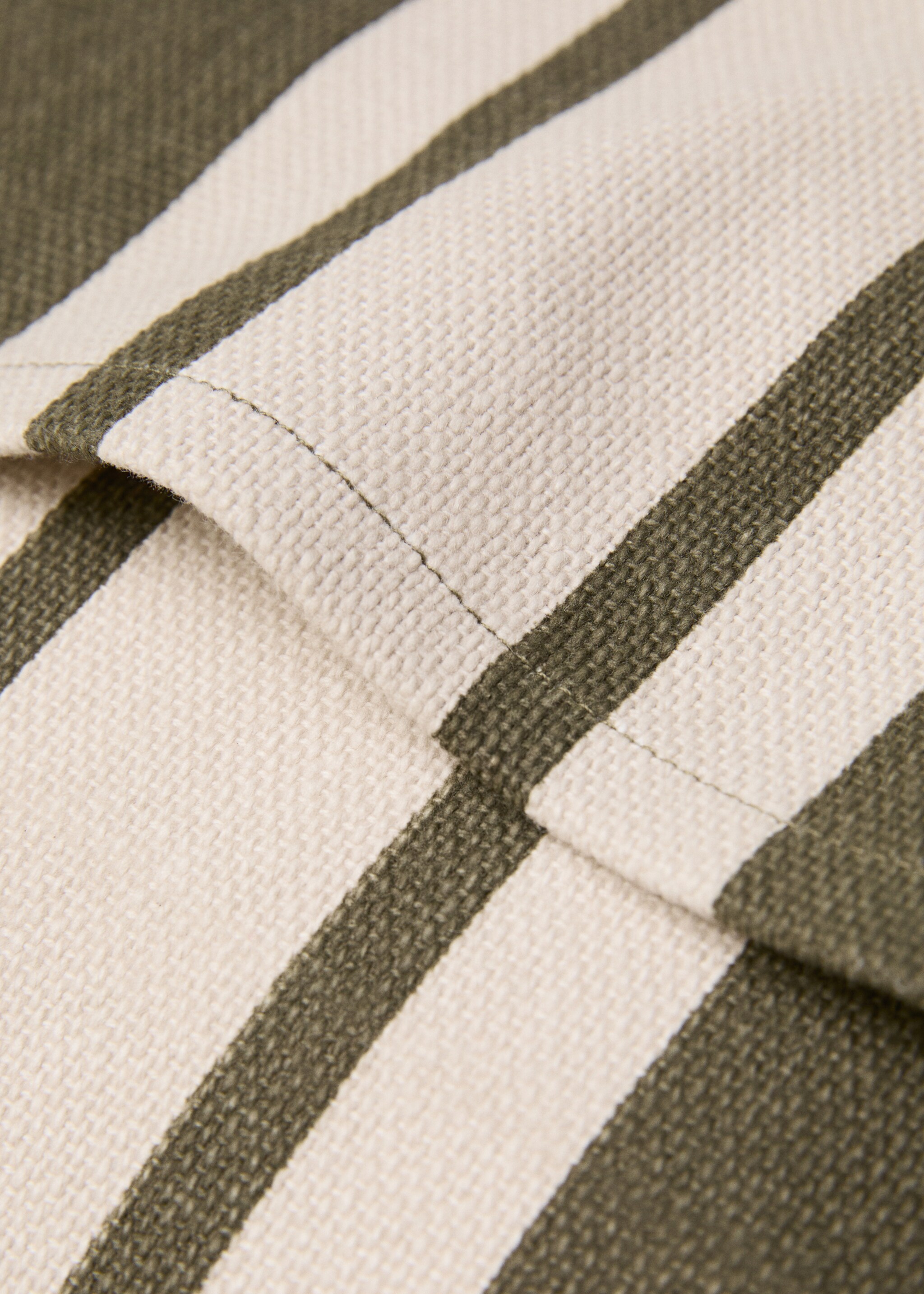 Double-stripe cotton cushion cover 45x45cm - Details of the article 2