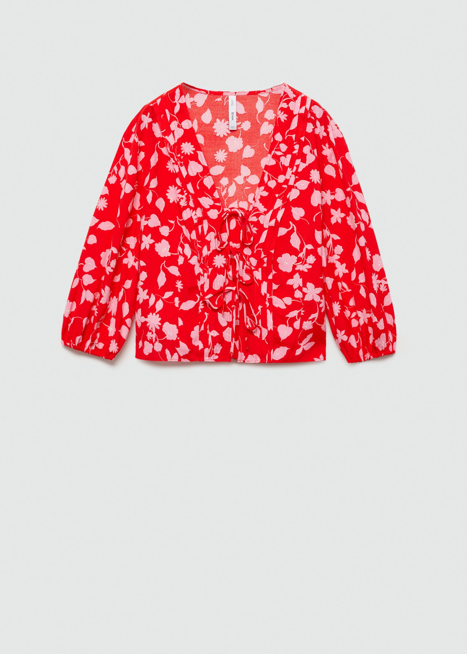 Blouse imprimée nœud - Article sans modèle