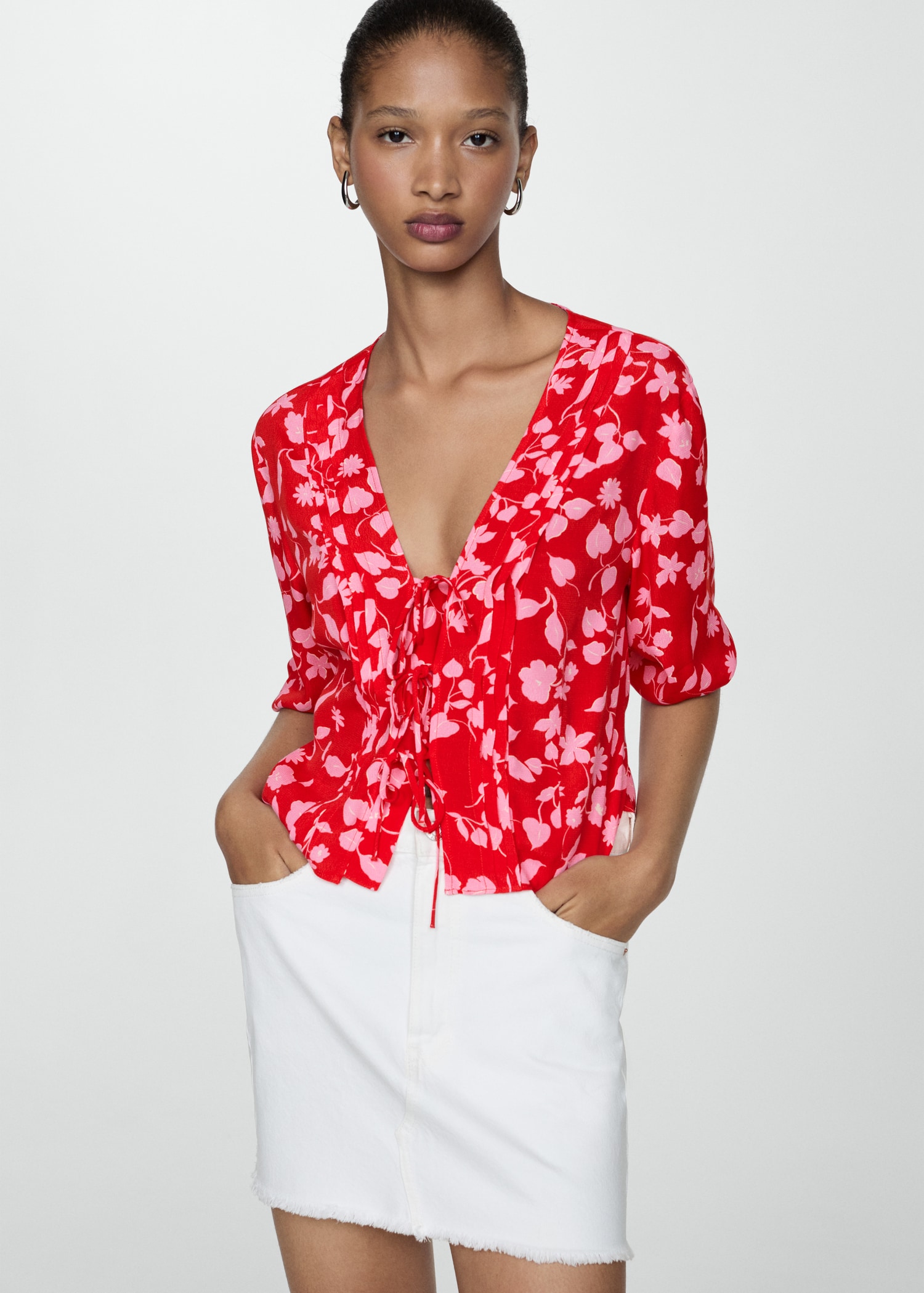 Blouse imprimée nœud - Détail de l'article 2