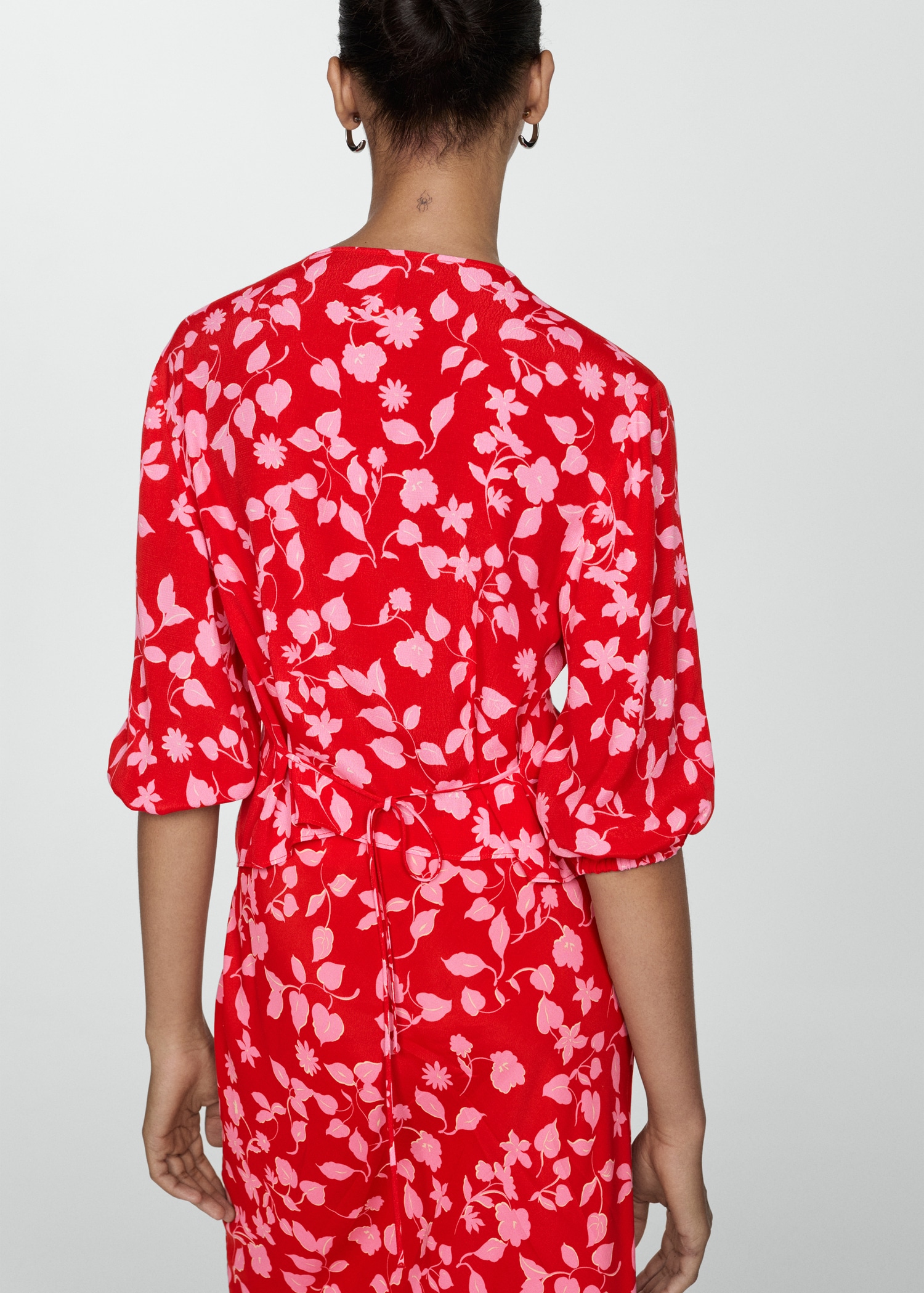 Blouse imprimée nœud - Verso de l’article