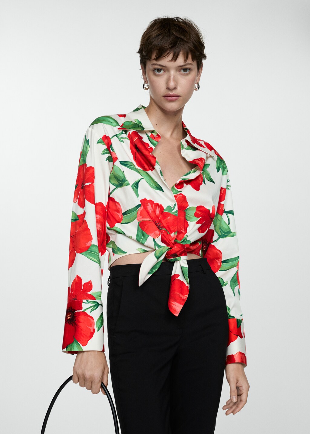 Bow-Accent Statement Shirt