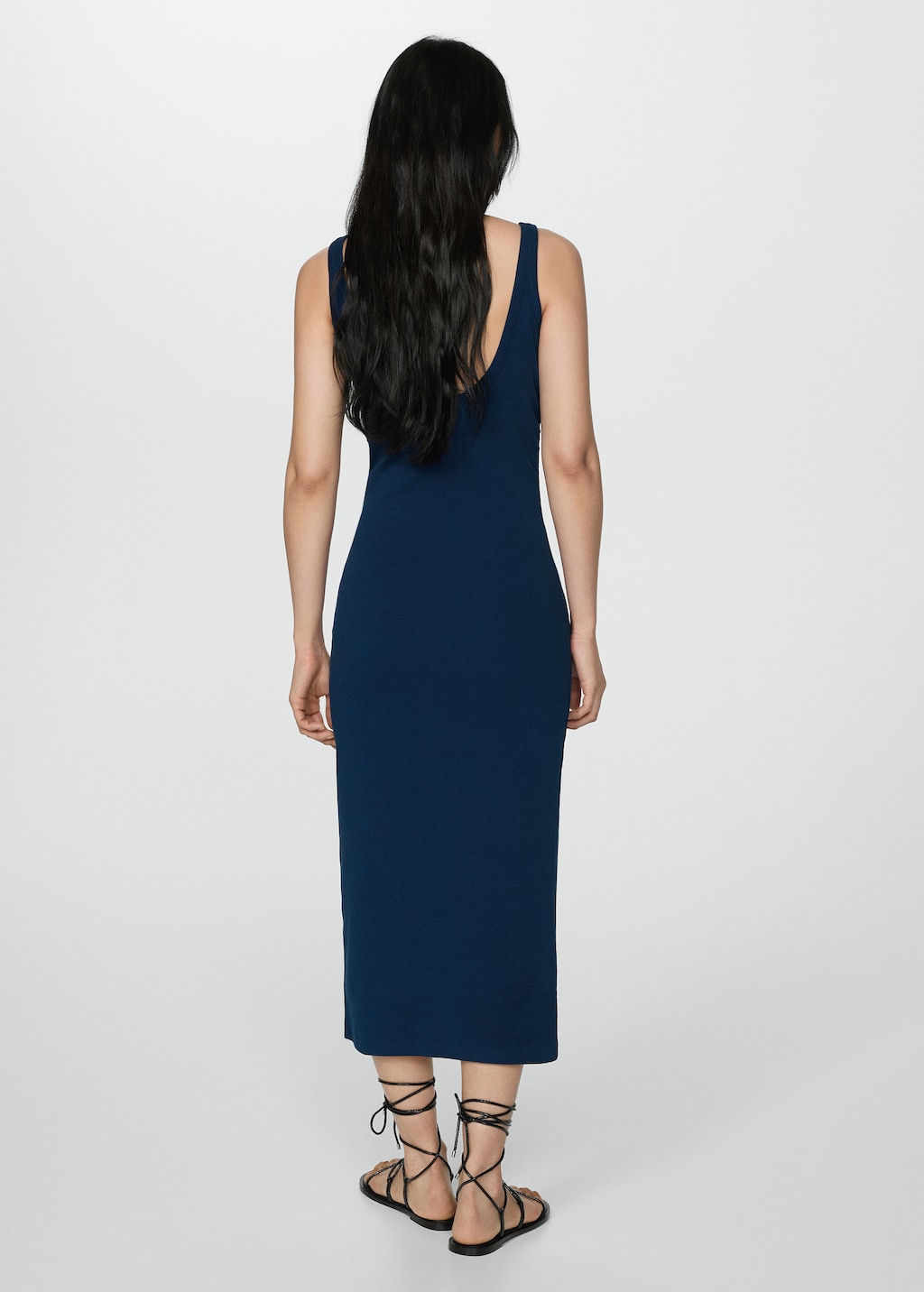 Mango navy blue dress best sale